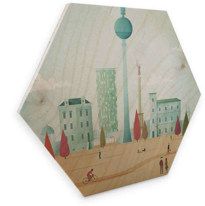 Wall-Art Holzbild Geometrisches Holzbild Retro, (1 St), Vintage Holzschild