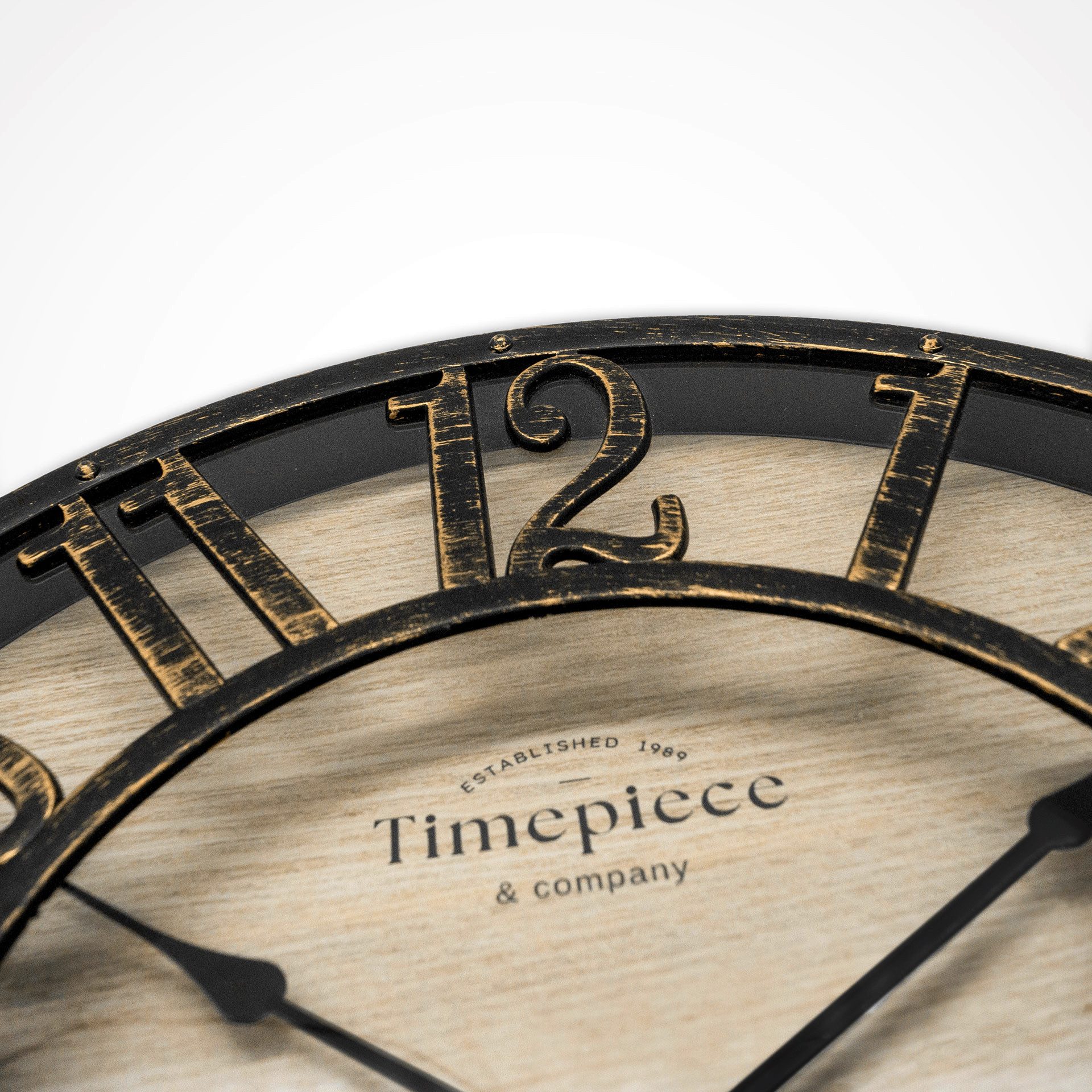 K&L Wall Art Wanduhr große Industrielle Wanduhren Vintage Holzuhr Metall Optik (Steampunk Uhr ohne Tickgeräusche)