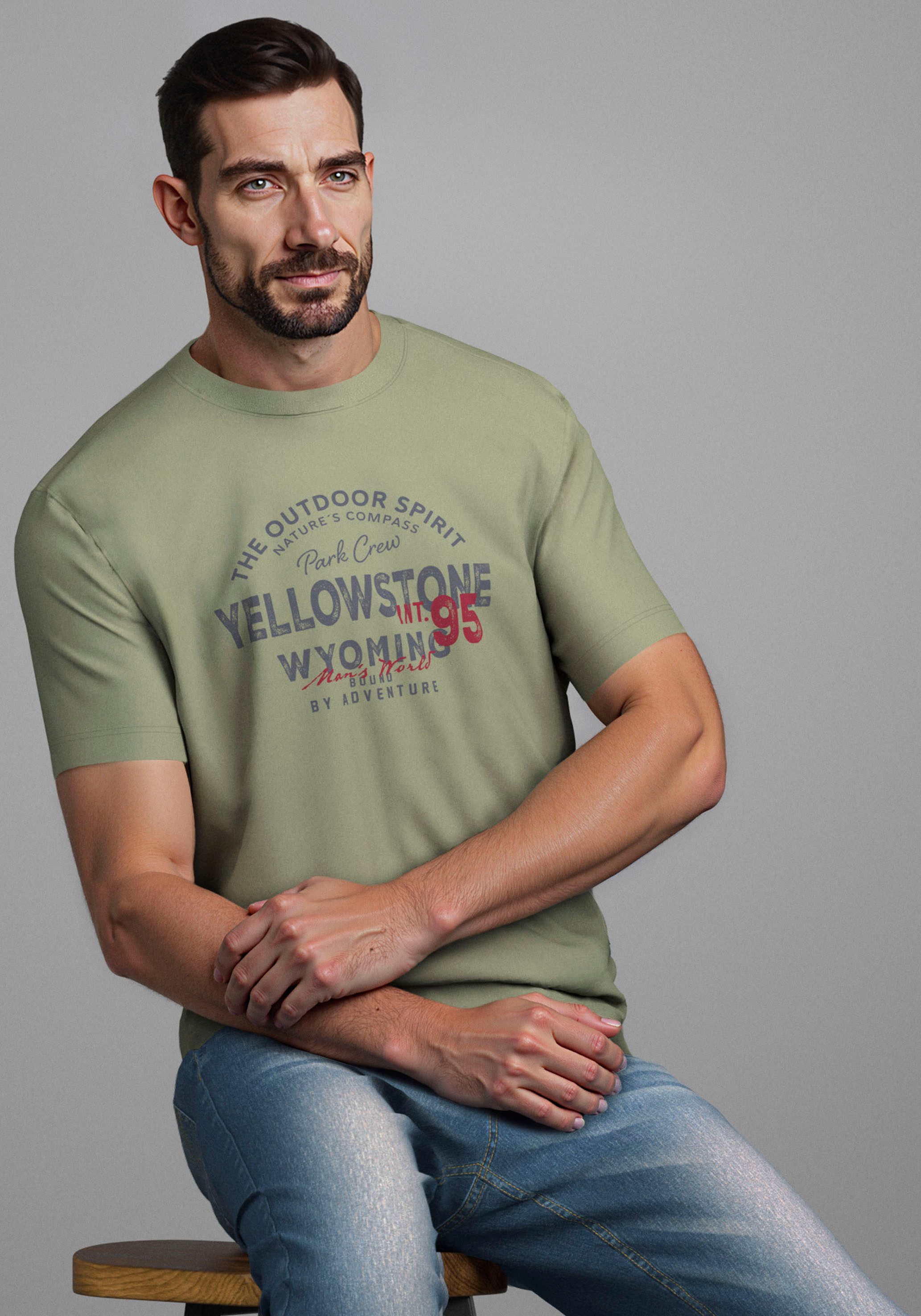 Man's World Rundhalsshirt Neue Kollektion! mit Print günstig online kaufen