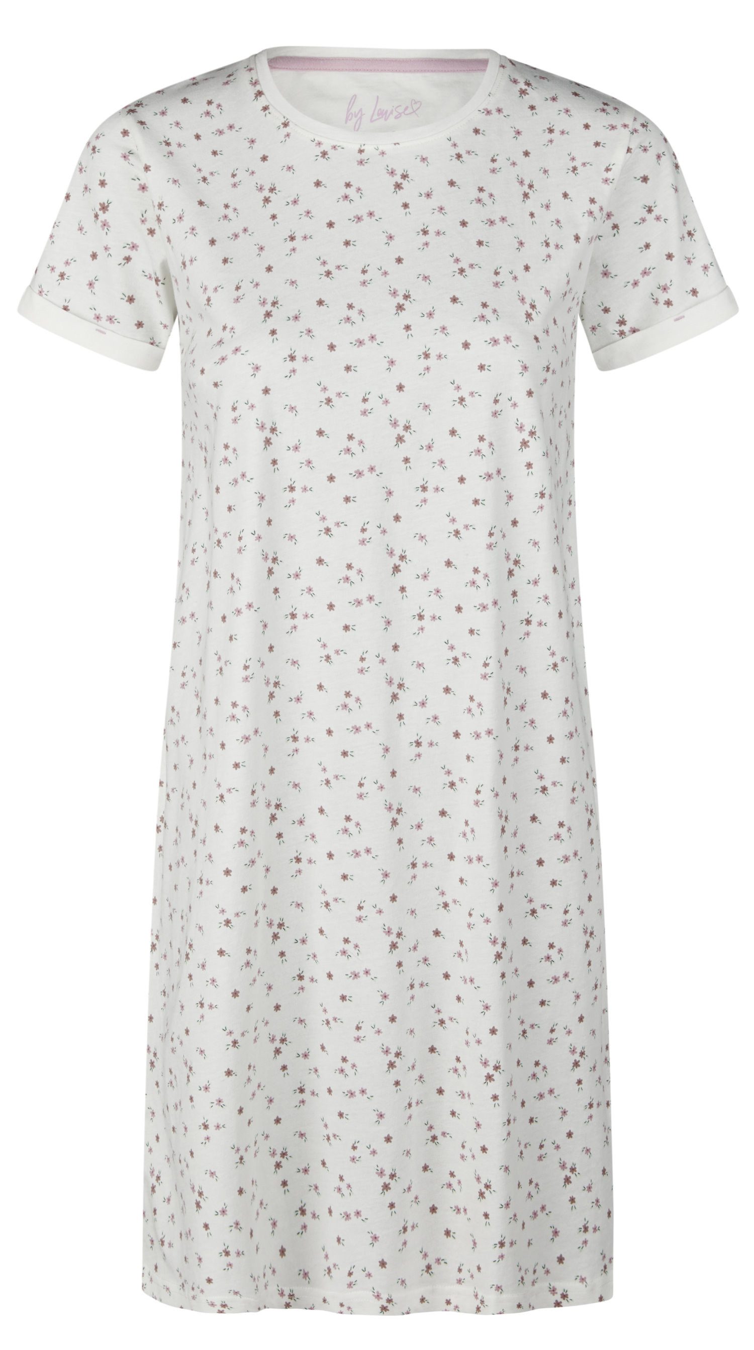 By Louise Nachthemd Damen Schlafshirt mit kurzem Arm (1-tlg) Baumwolle
