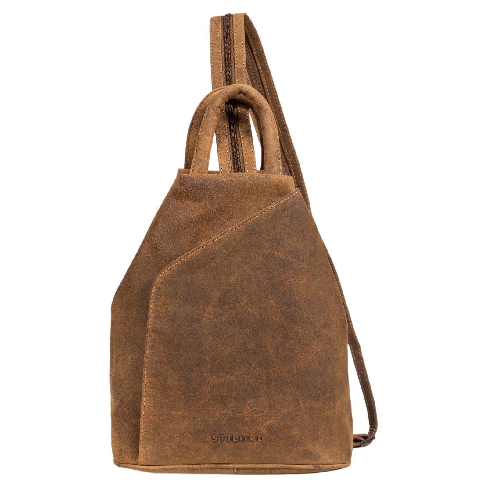 Cityrucksack "Minou" Leder Sling Bag Damen 2-in-1