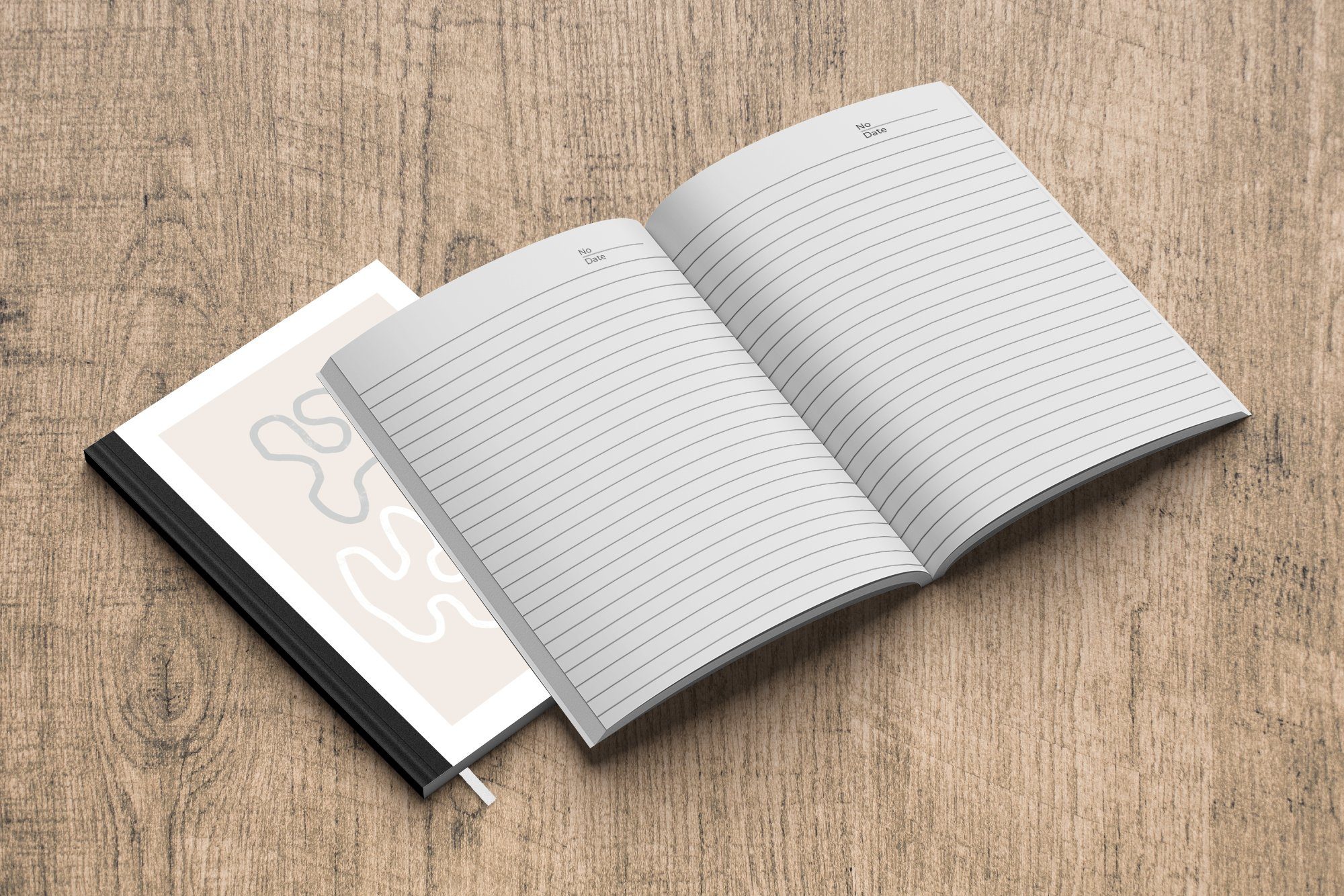 Notizbuch 98 - Minimalismus Journal, Haushaltsbuch Linienkunst Merkzettel, Seiten, A5, Tagebuch, - Notizheft, Formen, MuchoWow