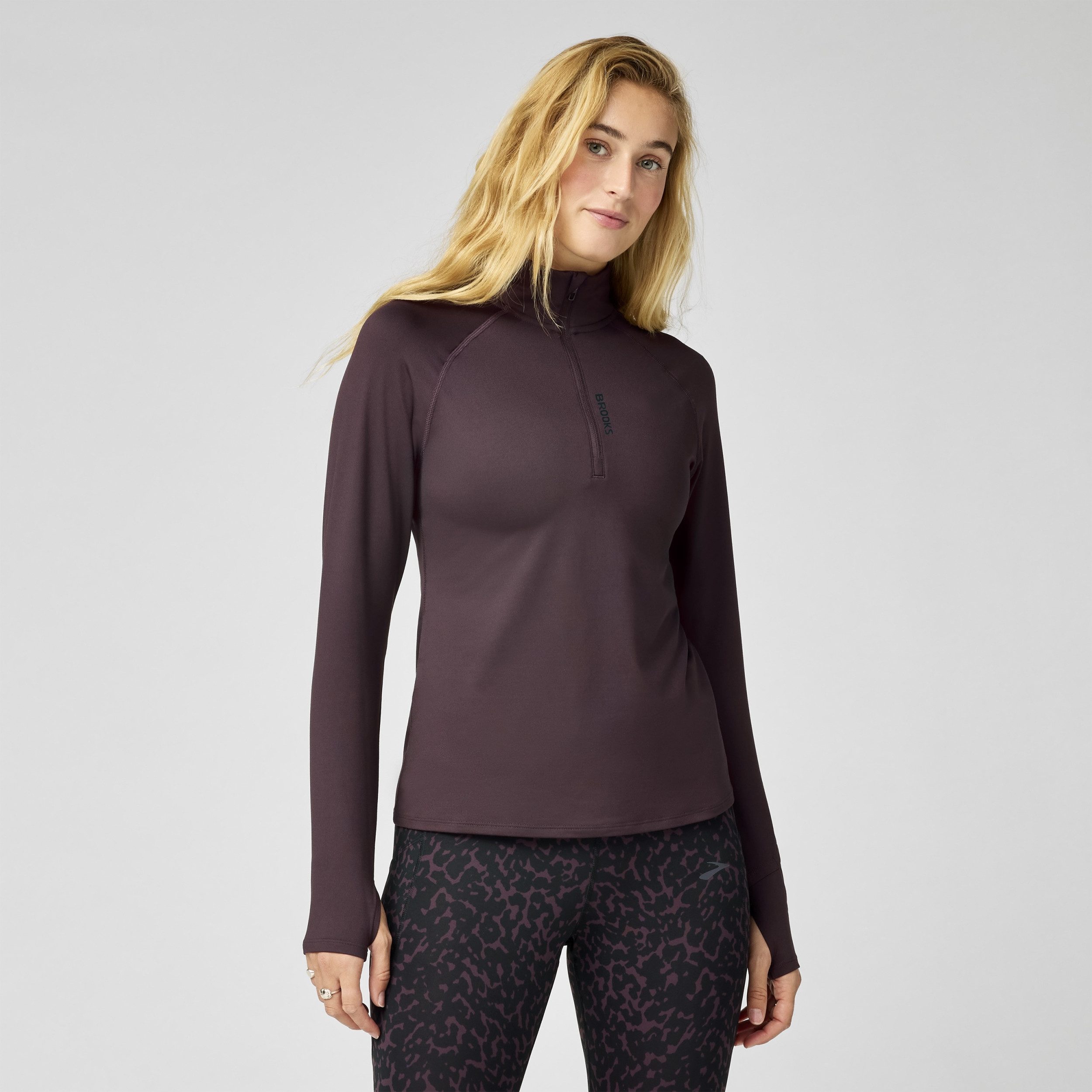 Brooks Laufshirt Dash 1/2 Zip 3.0 Cocoa