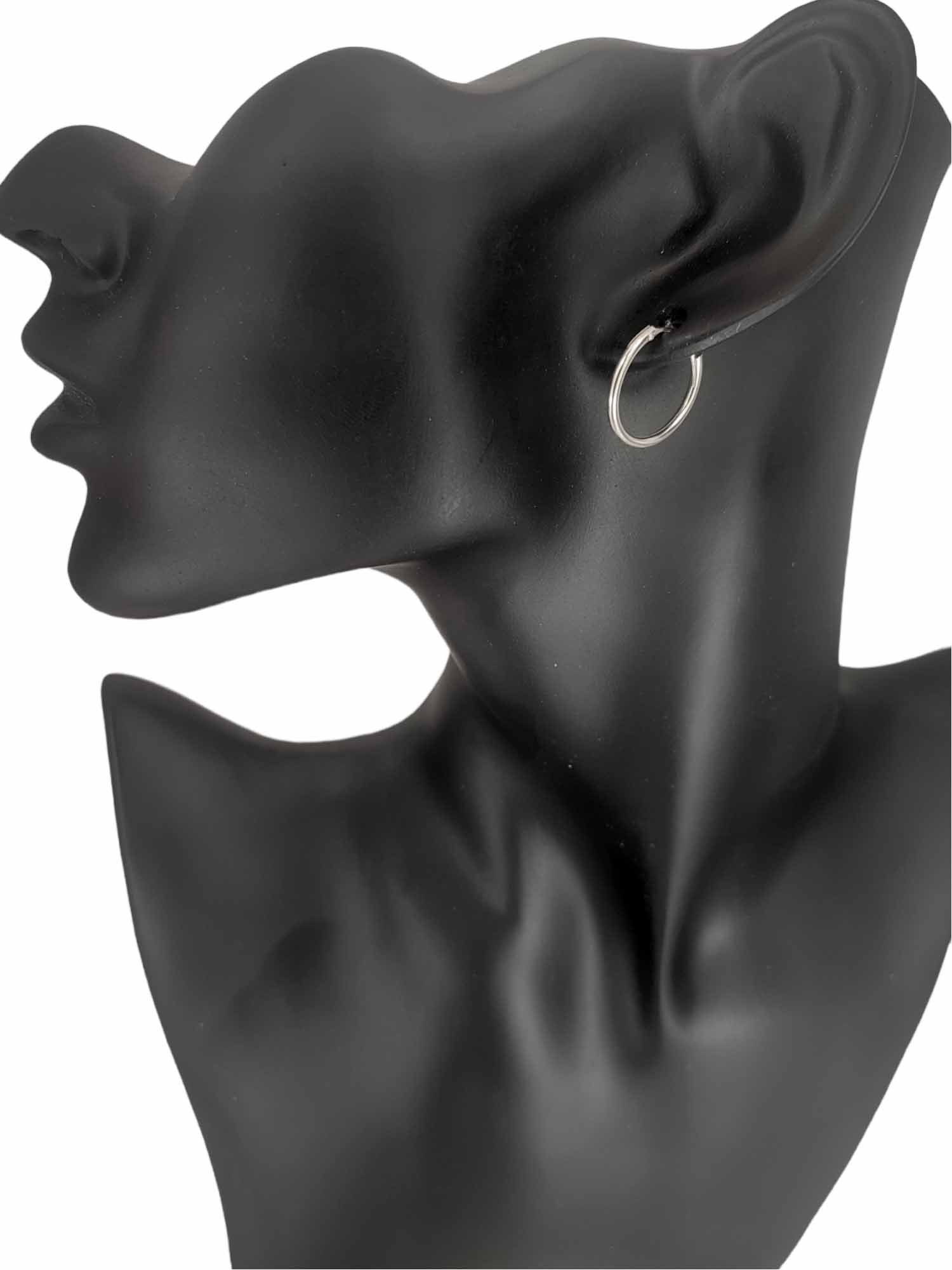 Sterling Kiss Creole Schlicht Ohrringe 925 Ohr Kreole Silber Leather of Paarpreis Ohrring-Set