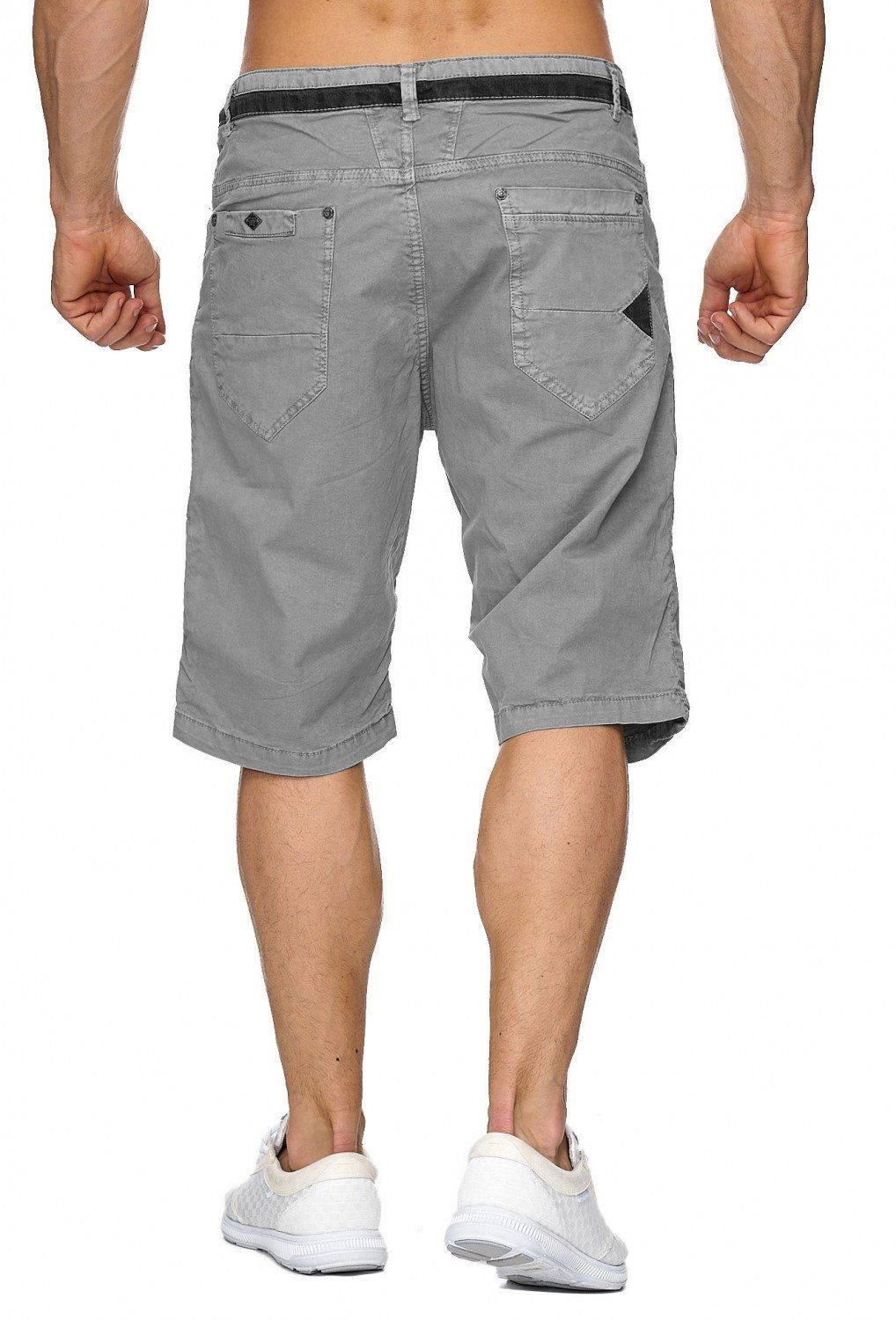 Max Men Chinoshorts Bermuda 1930 3/4 Stretch (1-tlg) Grau Shorts in Capri Hose