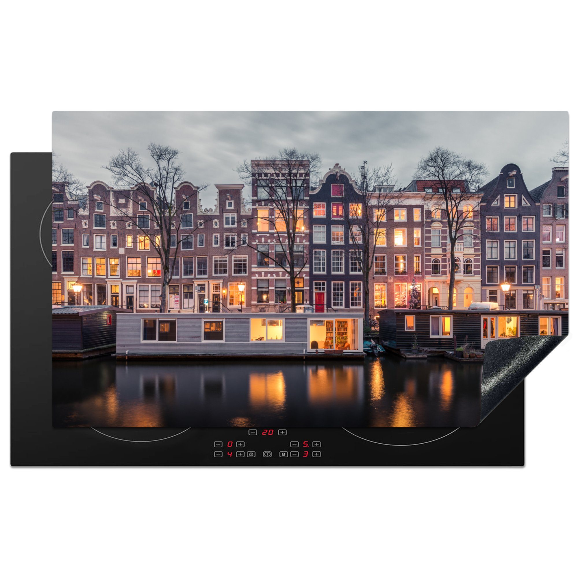 (1 Haus Amsterdam, Ceranfeldabdeckung, Vinyl, 83x51 cm, tlg), - Licht Arbeitsplatte MuchoWow Herdblende-/Abdeckplatte küche für -