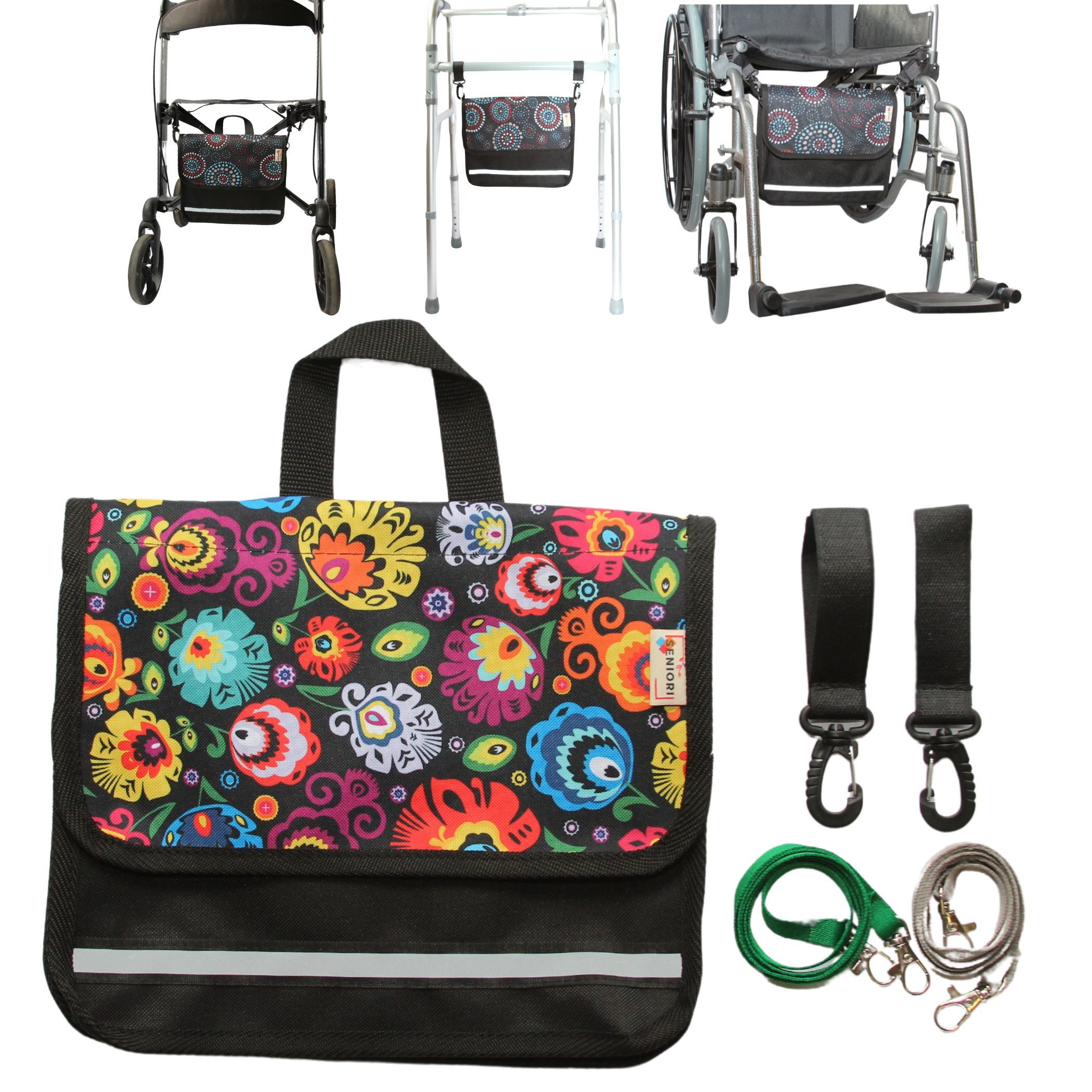 Seniori Aufbewahrungstasche multifunktionale Tasche für Rollstühle UNTER DEM SITZ Rollstuhltasche, 6U - Folklore