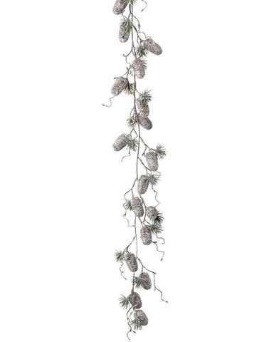 Winterliche Kunstpflanze Zapfen, Creativ deco, Girlande mit Zapfen, geeist, Länge 127 cm