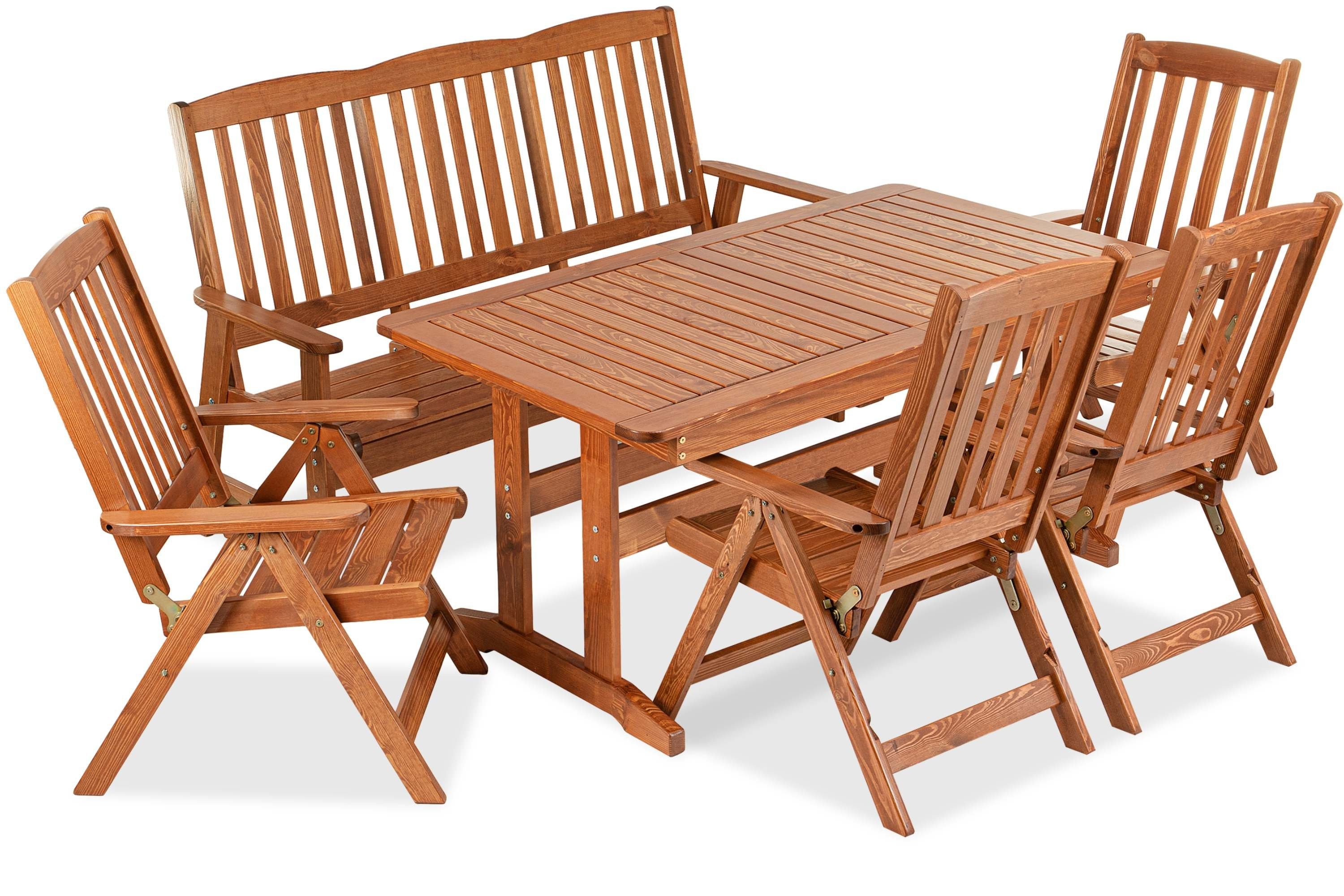 KONSIMO® Garten-Essgruppe ALCES Gartenmöbel-Set aus Massivholz, günstig online kaufen