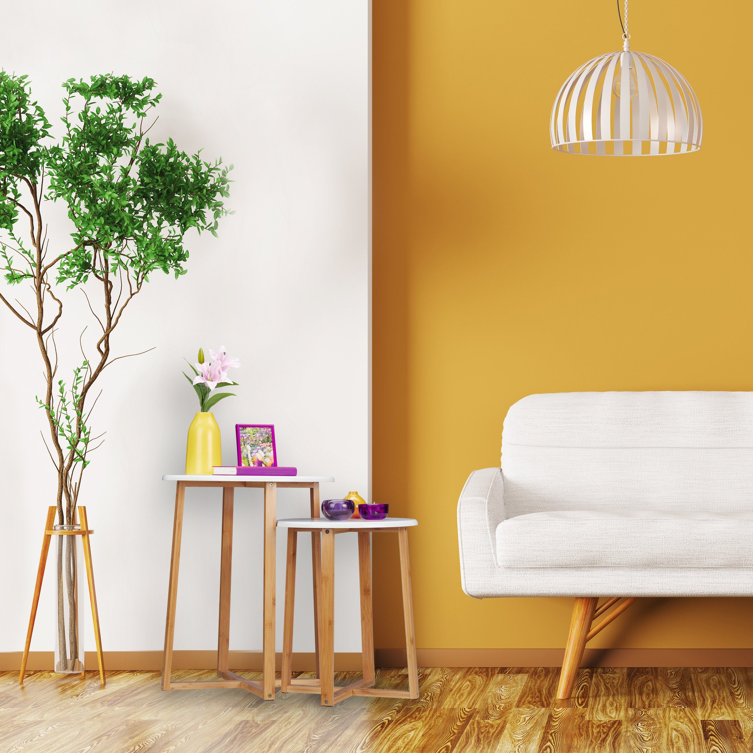 relaxdays Beistelltisch 2er Set weiß günstig online kaufen