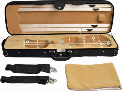 Steinbach Violinen-Koffer 4/4 Geigenkoffer Rechteckmodell schwarz beige mit Rucksackgarnitur