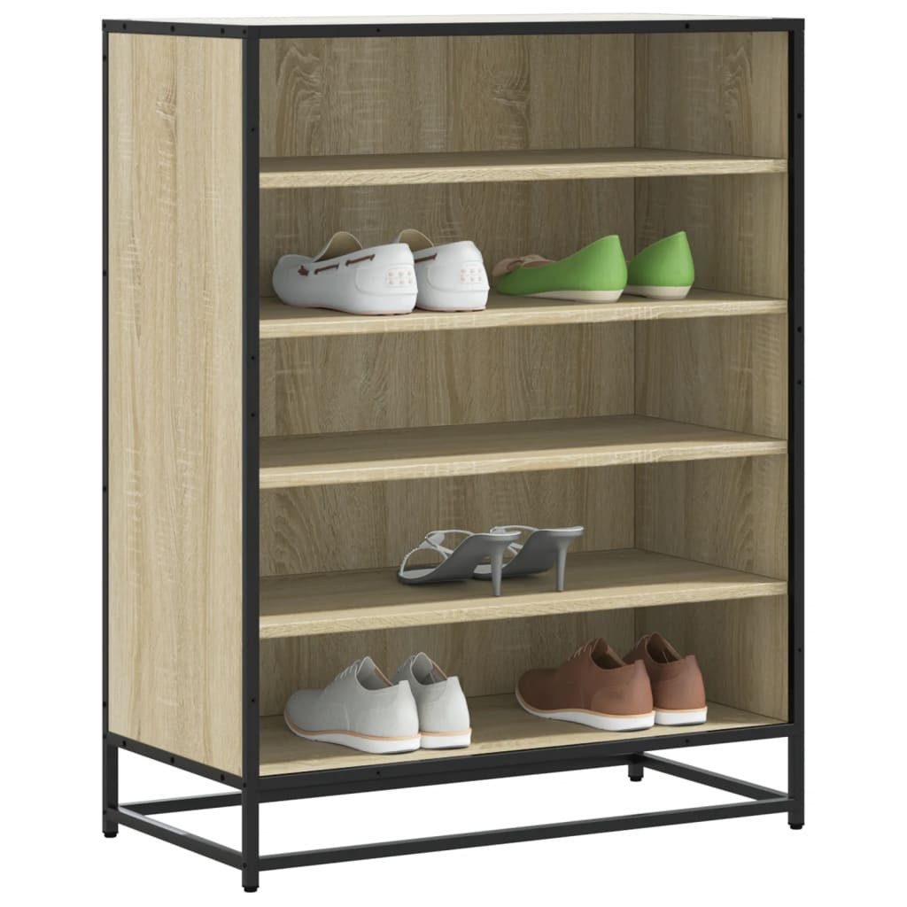 vidaXL Schuhschrank NA Schuhschrank aus Holz mit 5 Fächern in Sonoma Eiche 75x38x97,5 cm f