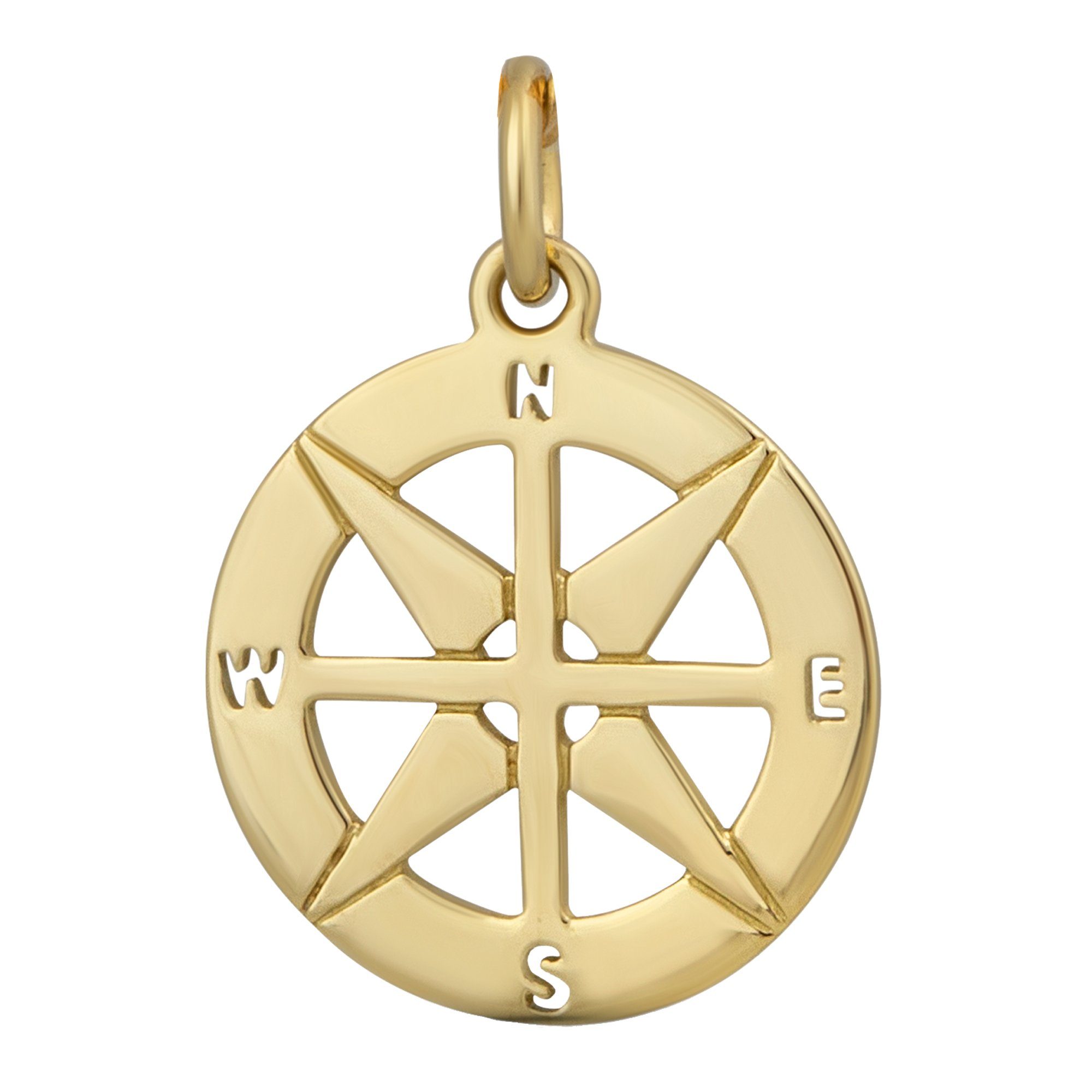 Accessoires 375 Aufbewahren Kettenanhänger Etui edlen Gold deines Orolino Kompass-Motiv, zum Inkl