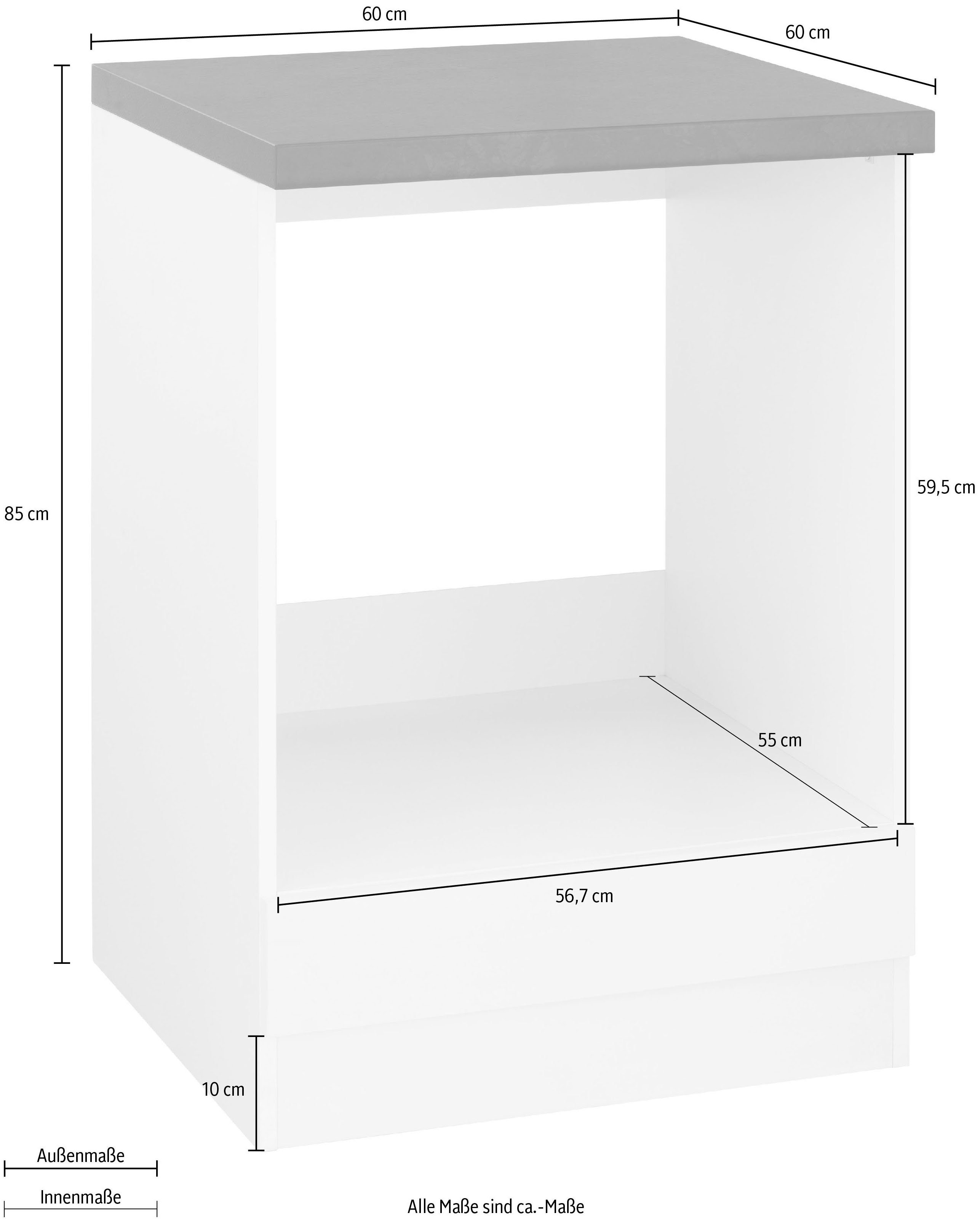 Küchen Vanille Herdumbauschrank breit | 60 cm vanille/vanille wiho Unna