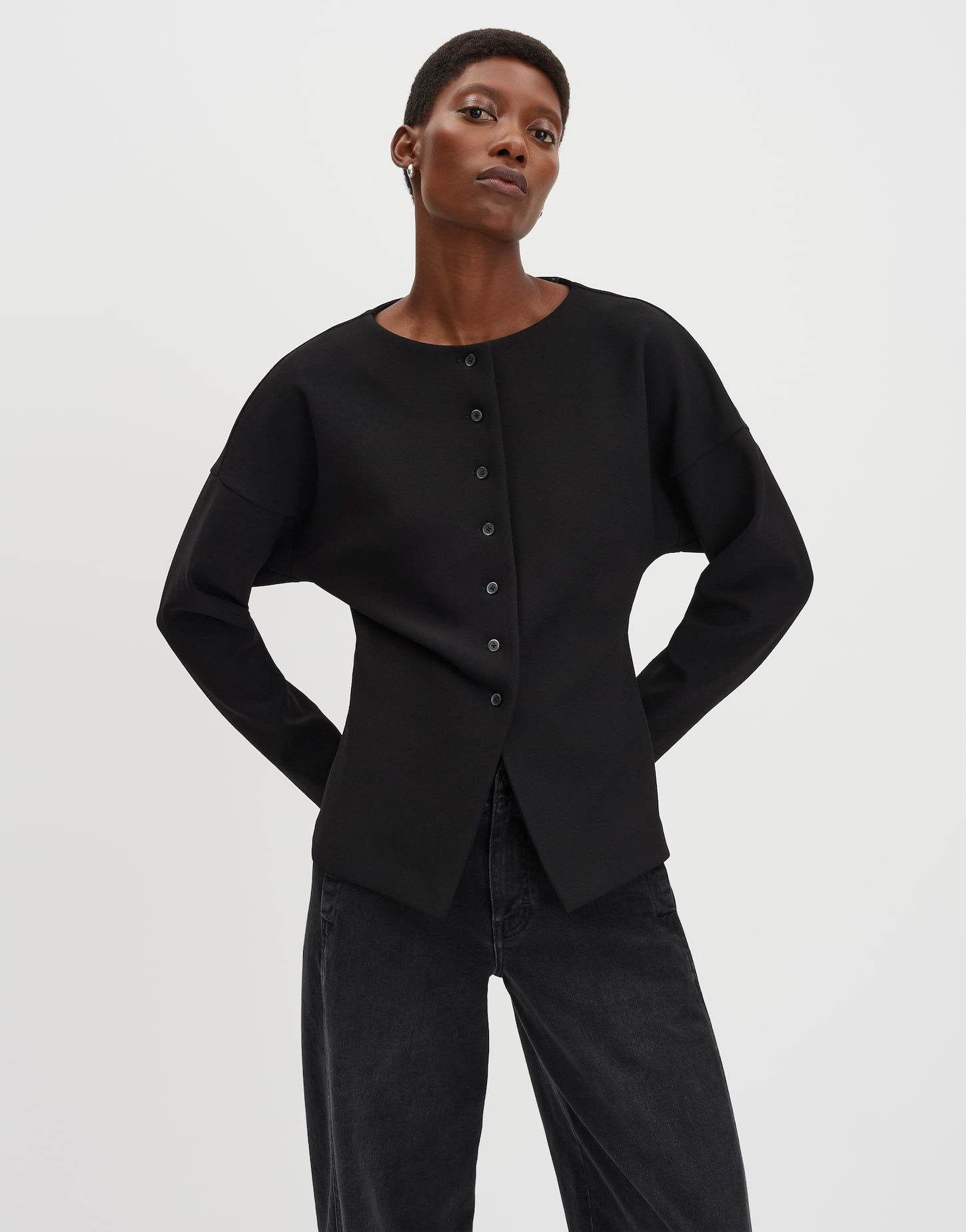 someday Langarmbluse Zaulin Matte Oberfläche mit natürlichem Griff und figu günstig online kaufen