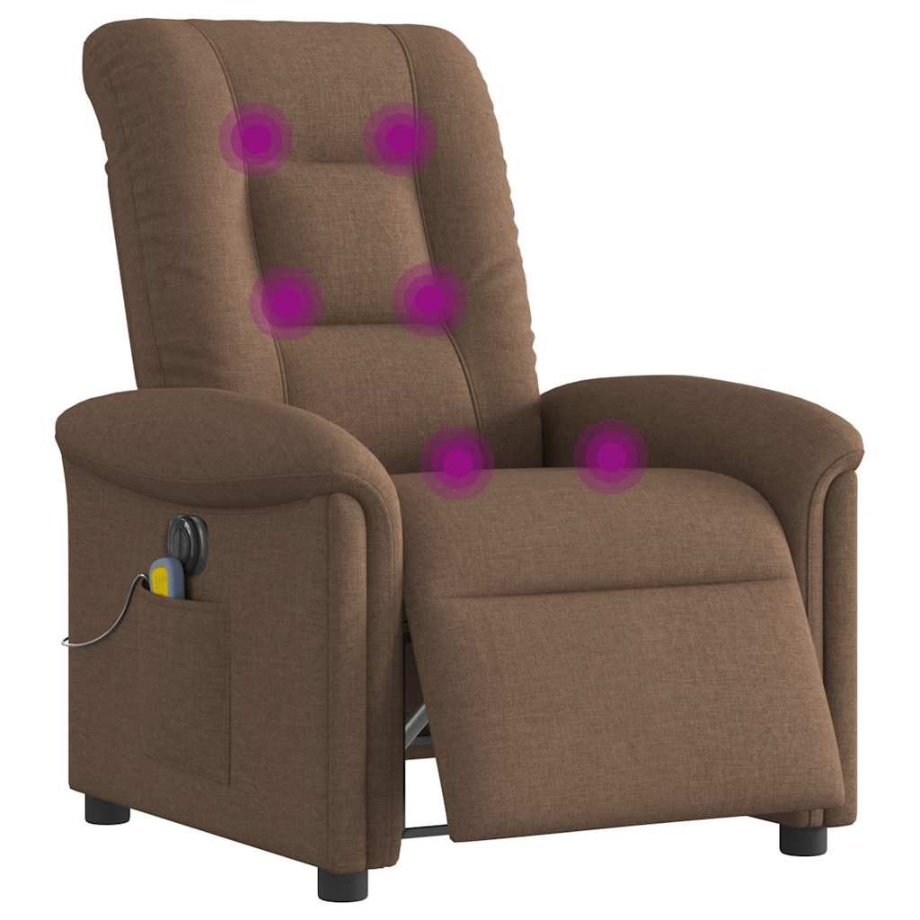 vidaXL Sessel Massagesessel Elektrisch Braun Stoff günstig online kaufen