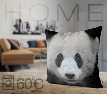 Kissenbezug, VOID (1 Stück), Sofa-Kissen Panda Zoo Asien Pandabär Bär China Asien Bambus Kuscheltier Gehege Schwarz Weiss Kinder Kinderzimmer Streichelzoo