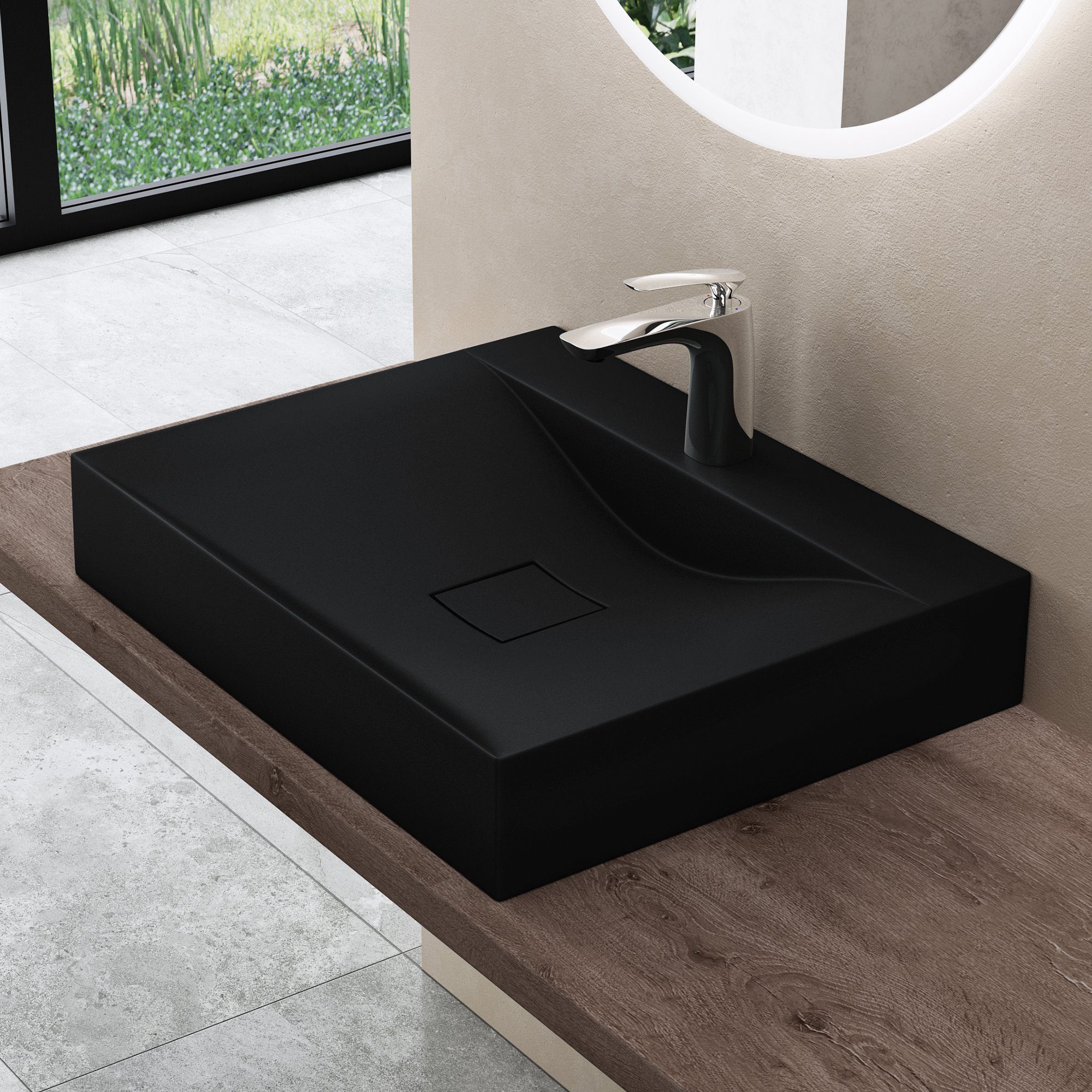 doporro Waschbecken Aufsatzwaschbecken Mineralguss Gussmarmor Waschtisch günstig online kaufen