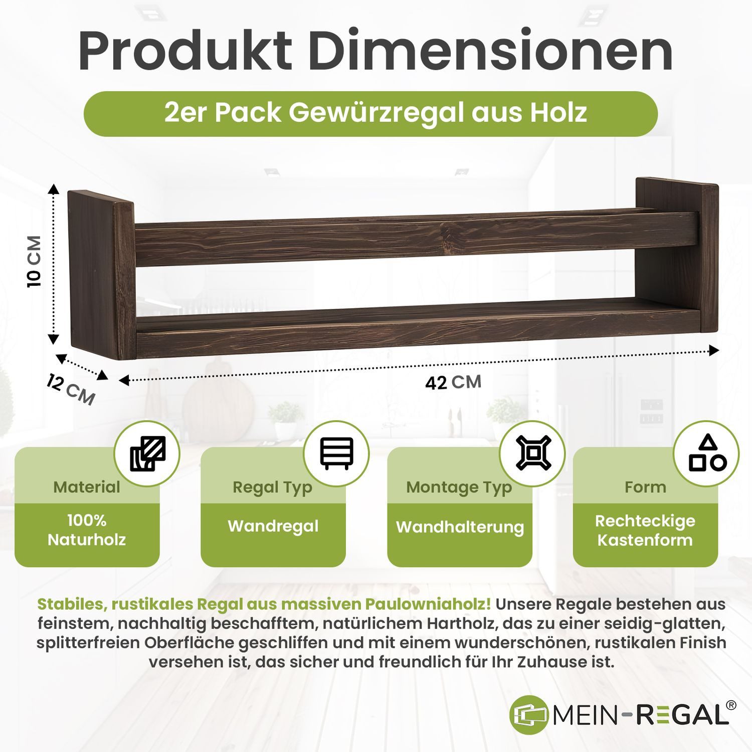 Mein-Regal Wandregal ALMA, 2-tlg. Set, Braun günstig online kaufen