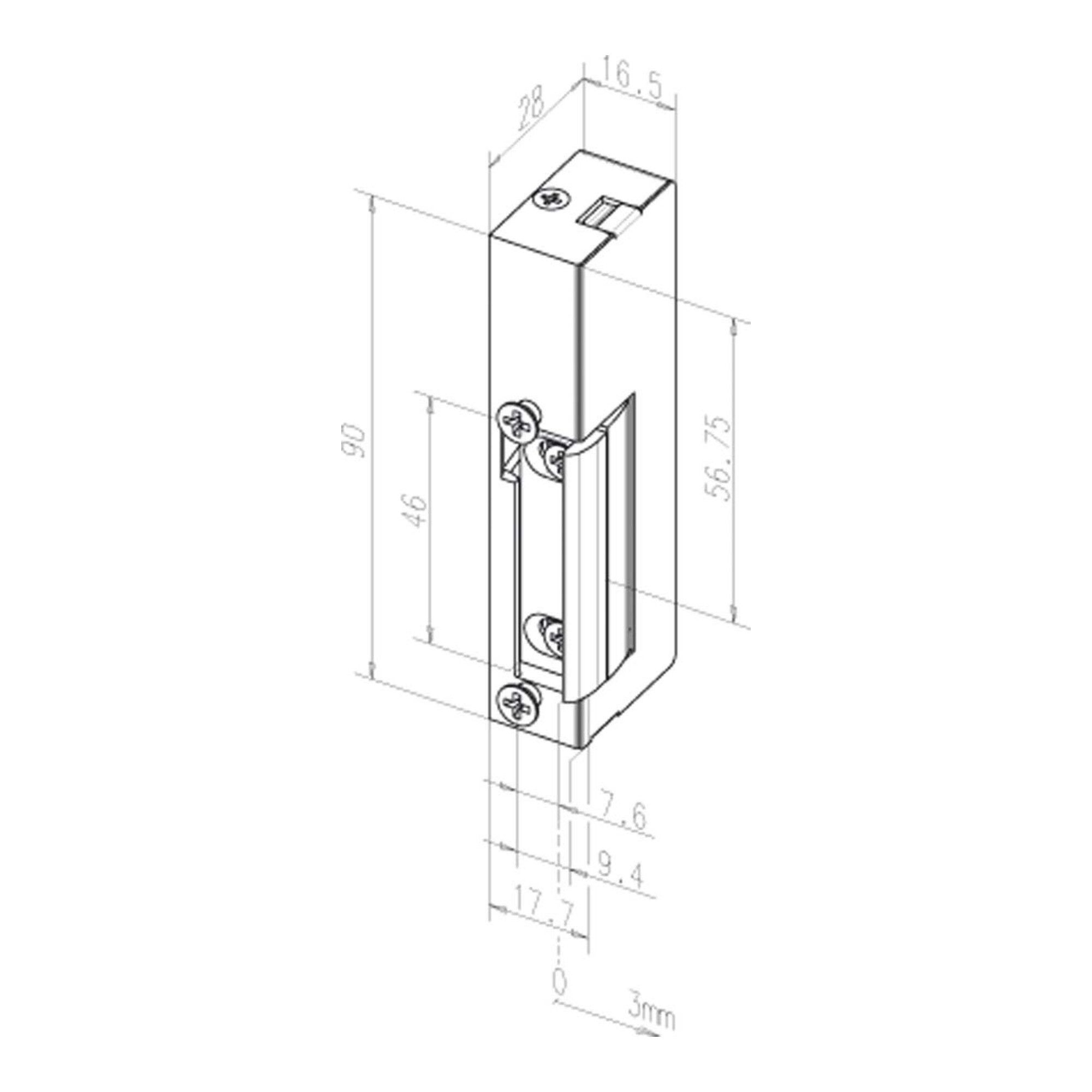 effeff Türöffner Assa Abloy effeff Elektro-Türöffner ohne Schließblech 19----------D11