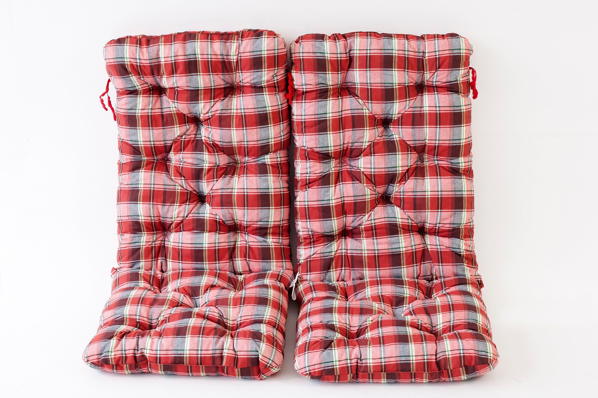 Home Feeling Hochlehnerauflage 2er Set Auflage Kissen, ca. 120x50x8 cm, kariert