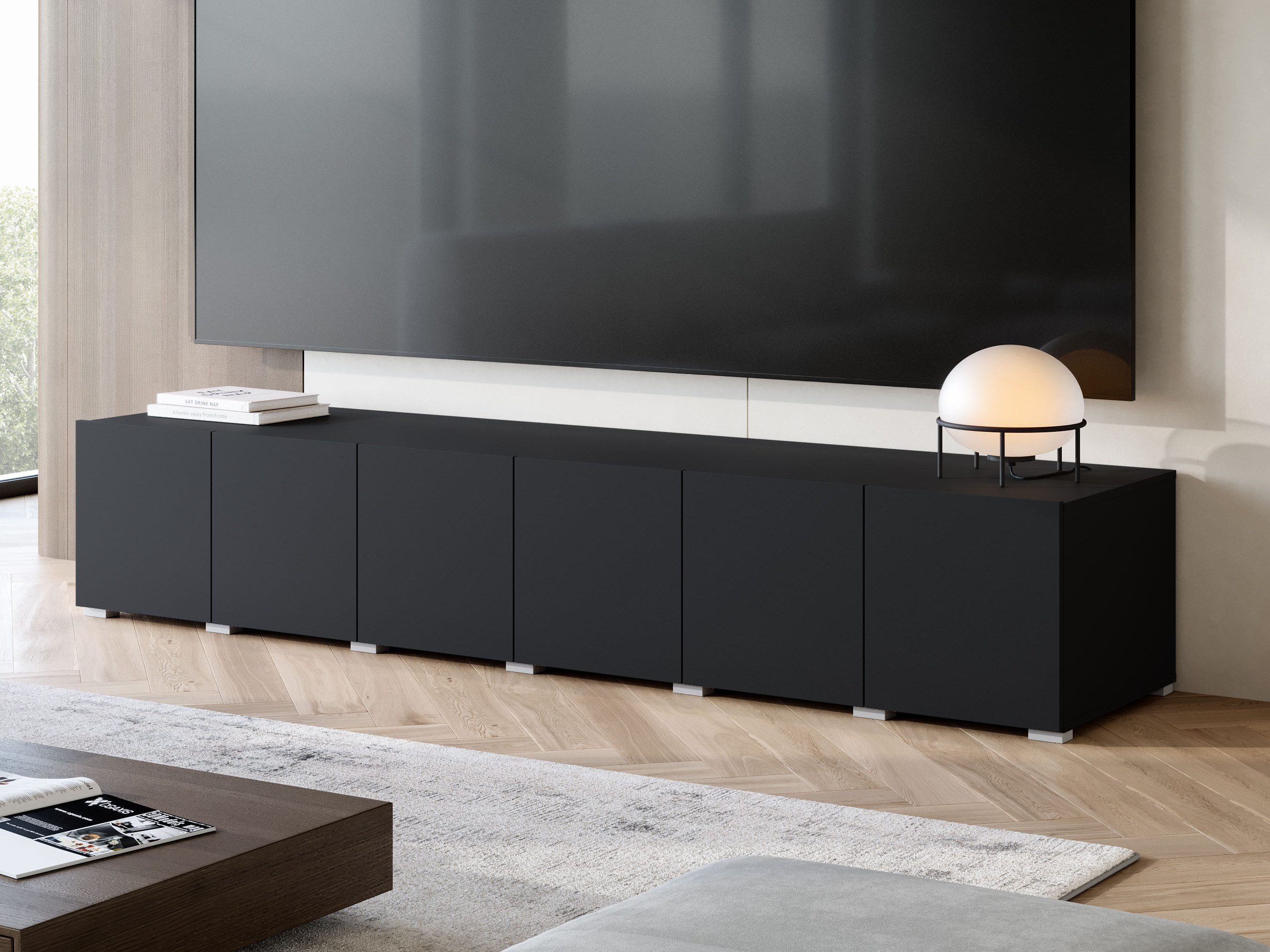 OTTO home Lowboard Denver Erlebe die Weltmeisterschaft im XXL-Format (1 St), Elegantes TV-Möbel 220 cm, speziell für bis zu 98-Zoll Fernseher – Bild 5 von 5
