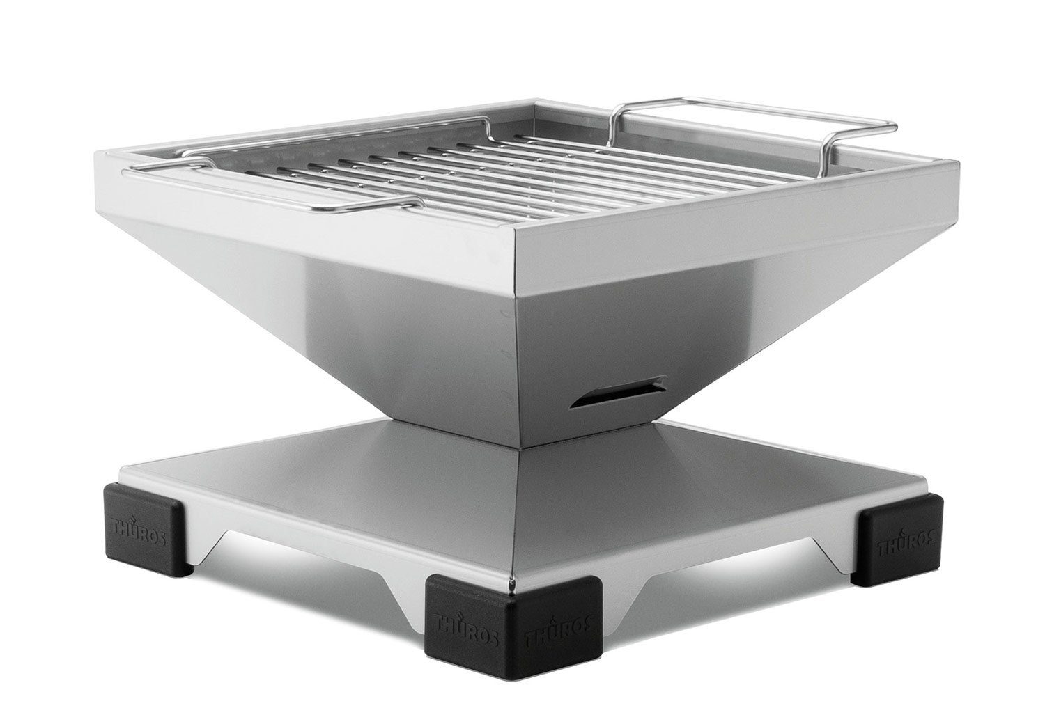 Thüros Holzkohlegrill Thüros T1 Holzkohle Tischgrill Edelstahl 30x30 cm