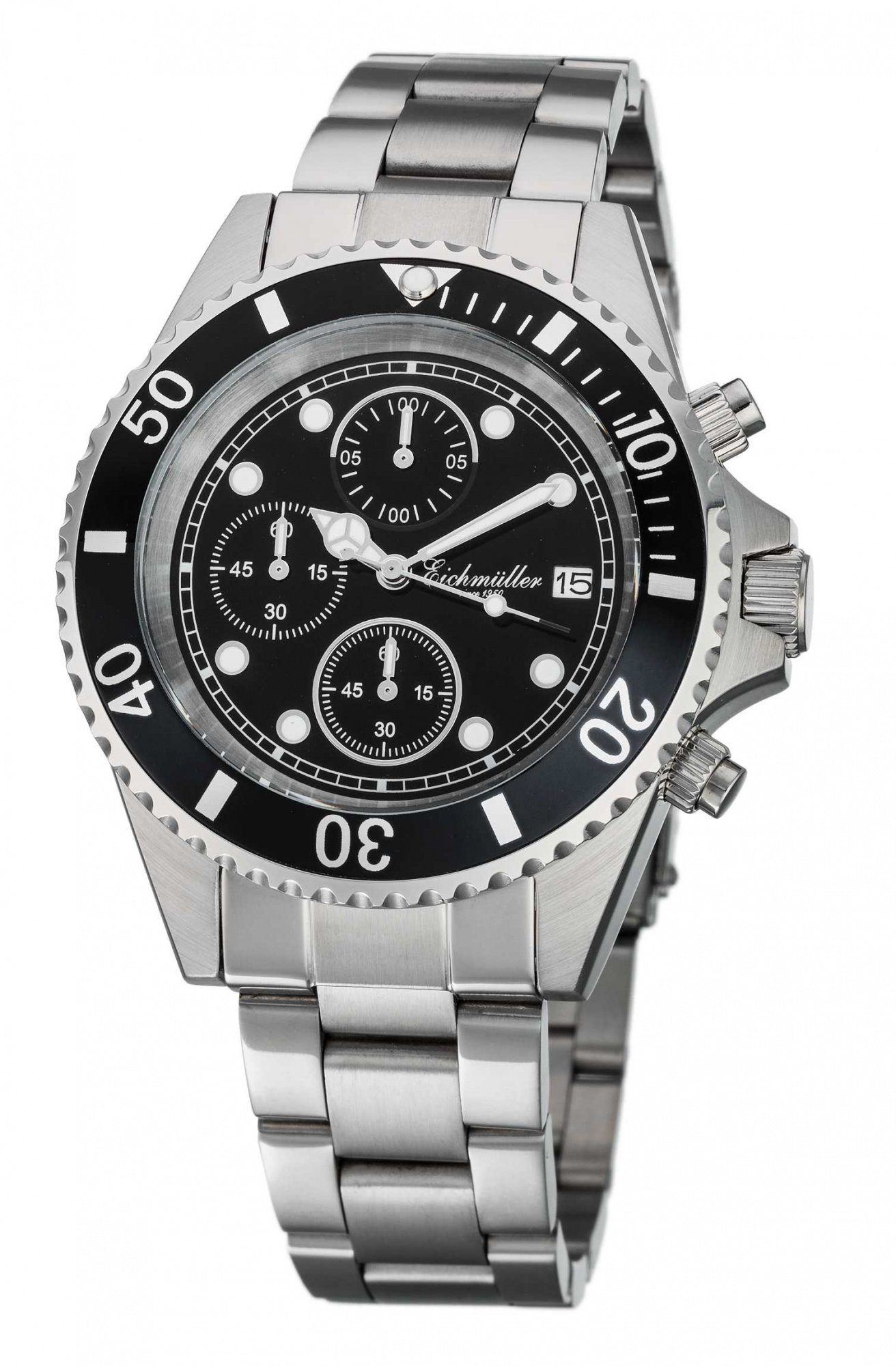 Eichmüller Chronograph Taucheruhr Edelstahlarmband, Wasserdicht bis günstig online kaufen