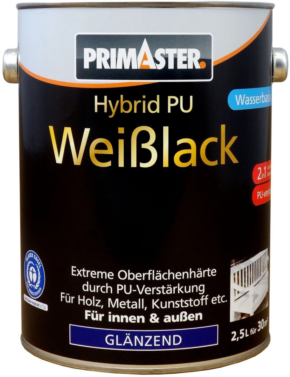 Primaster Weißlack Primaster Hybrid-PU-Weißlack 2,5 L glänzend
