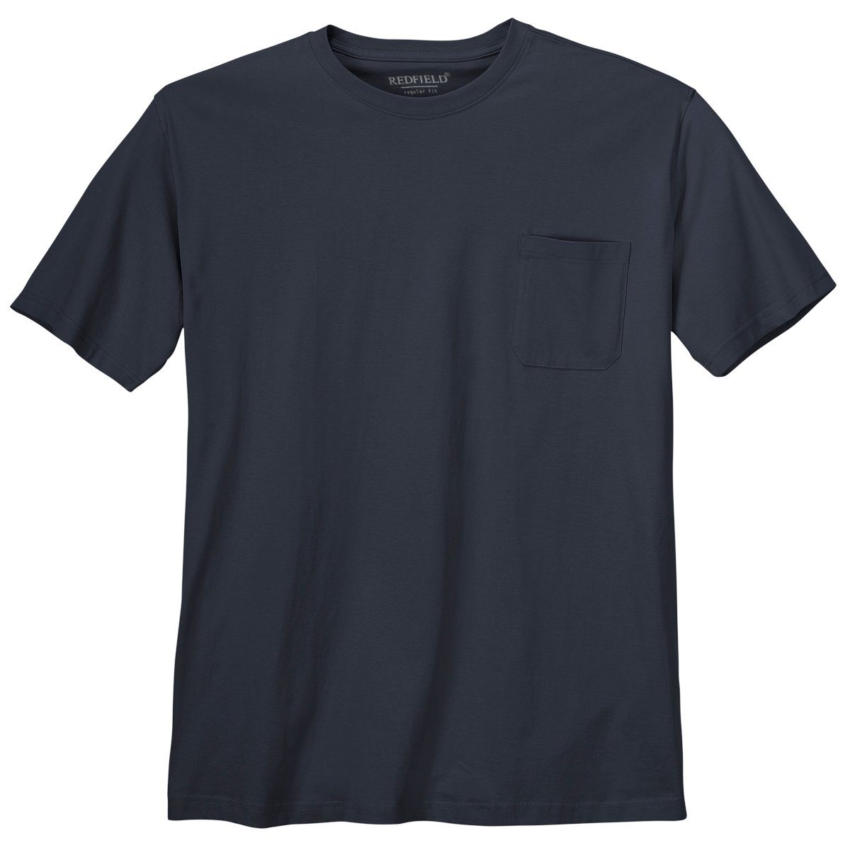 redfield Rundhalsshirt XXL Basic T-Shirt Jerry navy Brusttasche Redfield