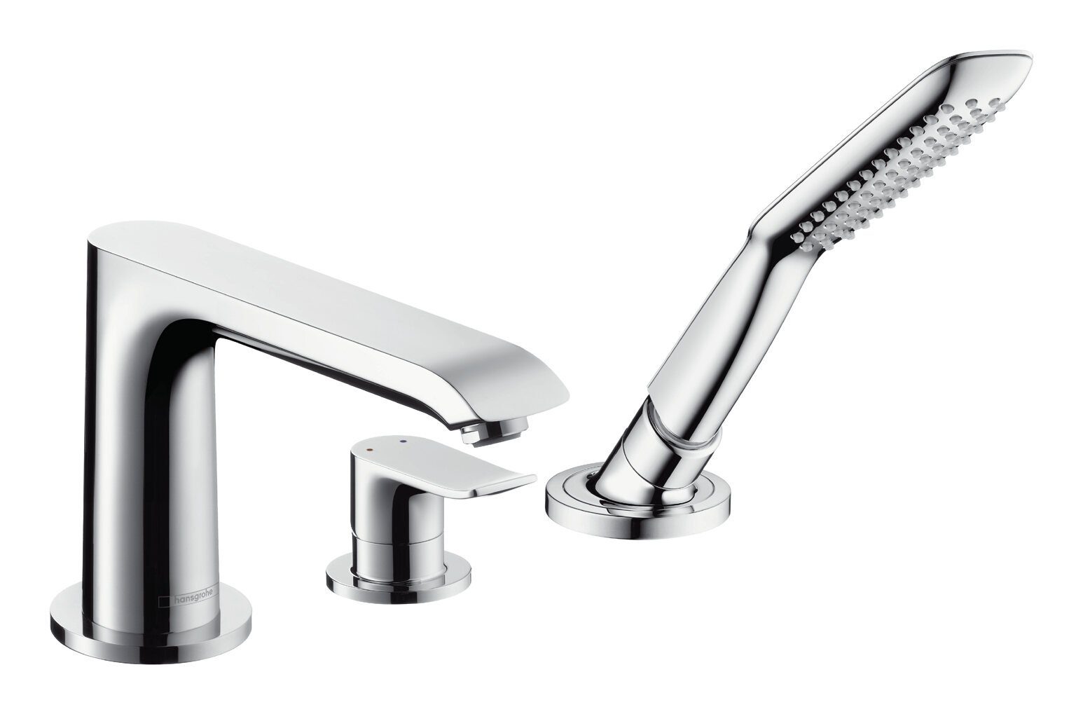 hansgrohe 3-Loch Metris - Chrom Einhebel-Wannenrandmischer Wannenarmatur