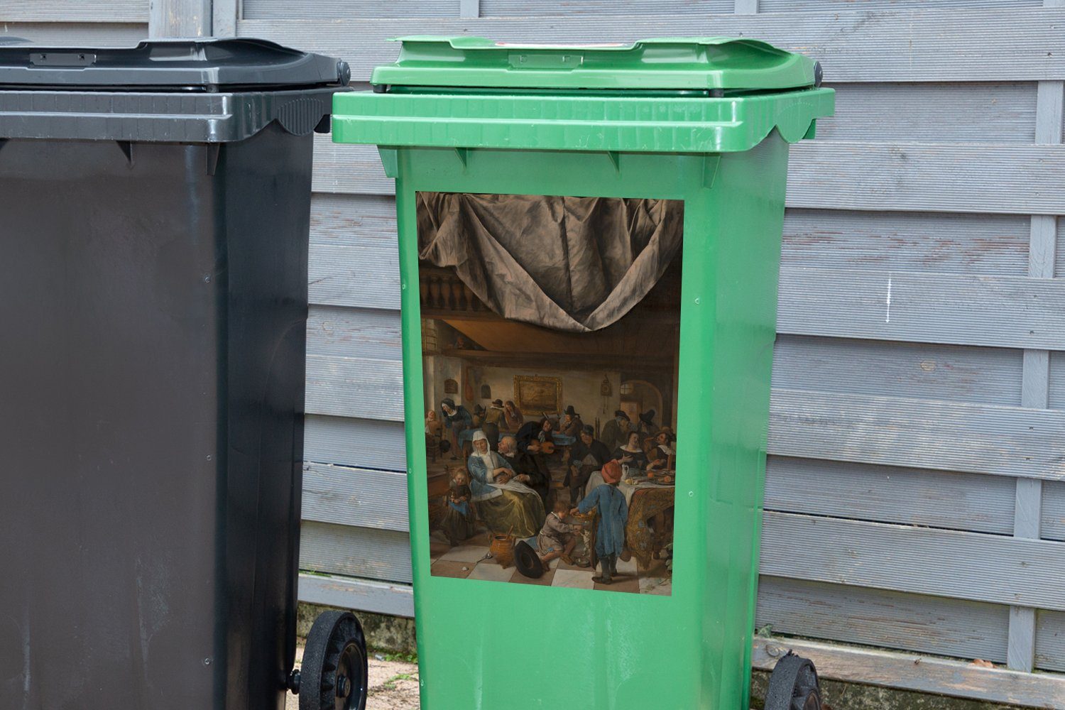 Mülltonne, - Mülleimer-aufkleber, Wandsticker Container, MuchoWow des Abfalbehälter Leben (1 Menschen St), Das Sticker, Jan Steen