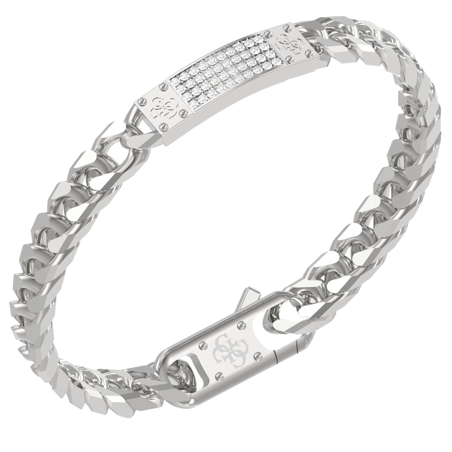 Guess Gliederarmband Armband - Stahl - Silber - Kristall - Herren