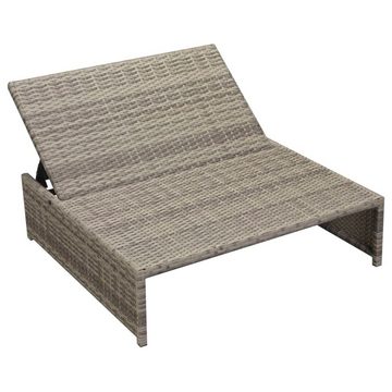 vidaXL Gartenlounge-Set 5-tlg. Garten-Lounge-Set mit Auflagen Poly Rattan Grau, (5-tlg)