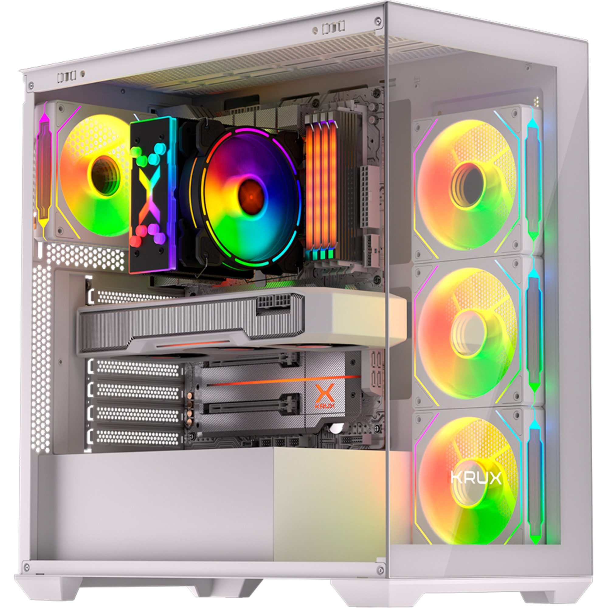Krux PC-Gehäuse Krux Exo White, Tower-Gehäuse, (Tempered Glass x