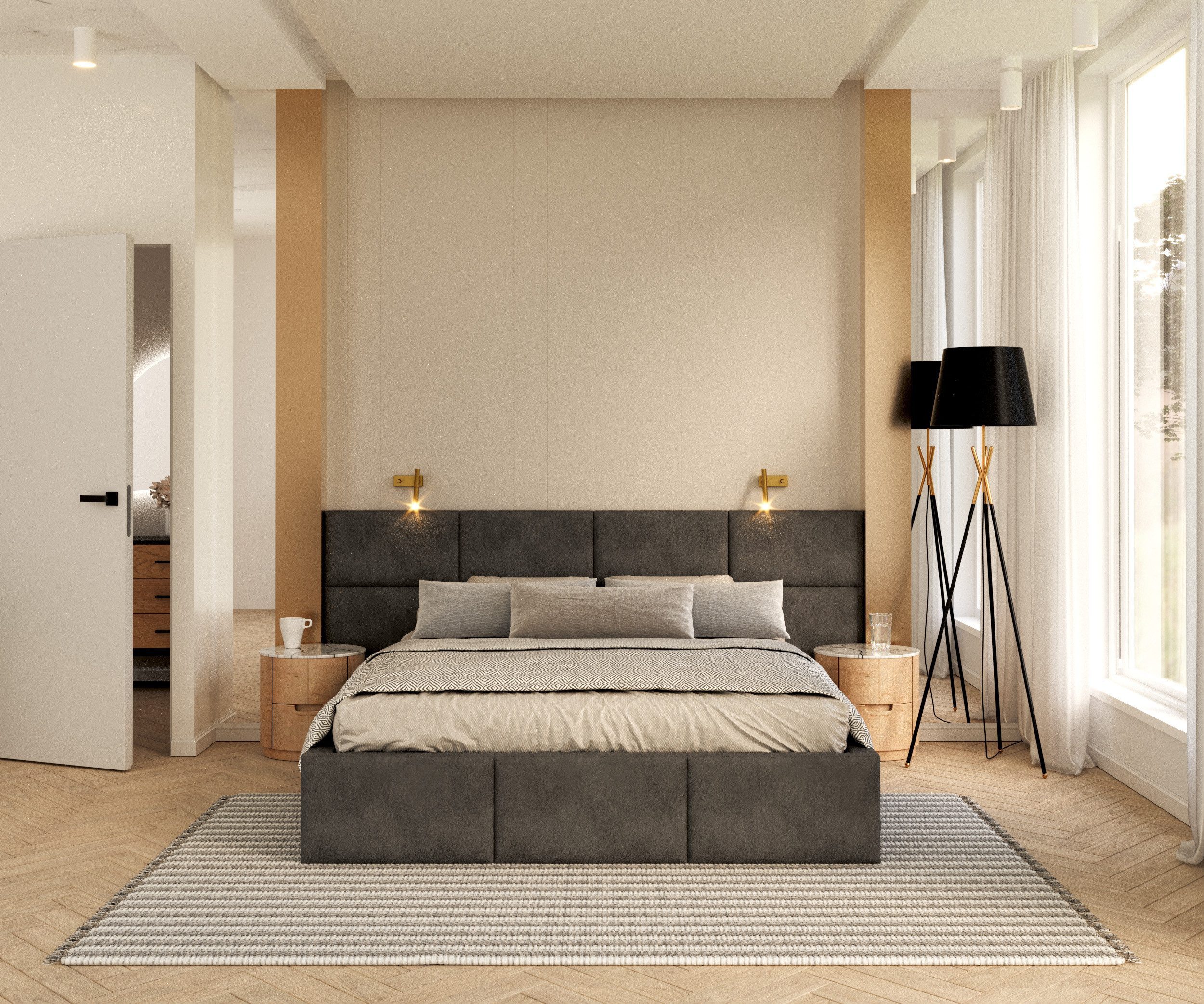 FDM Polsterbett modern mit Bettkasten MADE IN EU - mit hochwertigem Velours günstig online kaufen