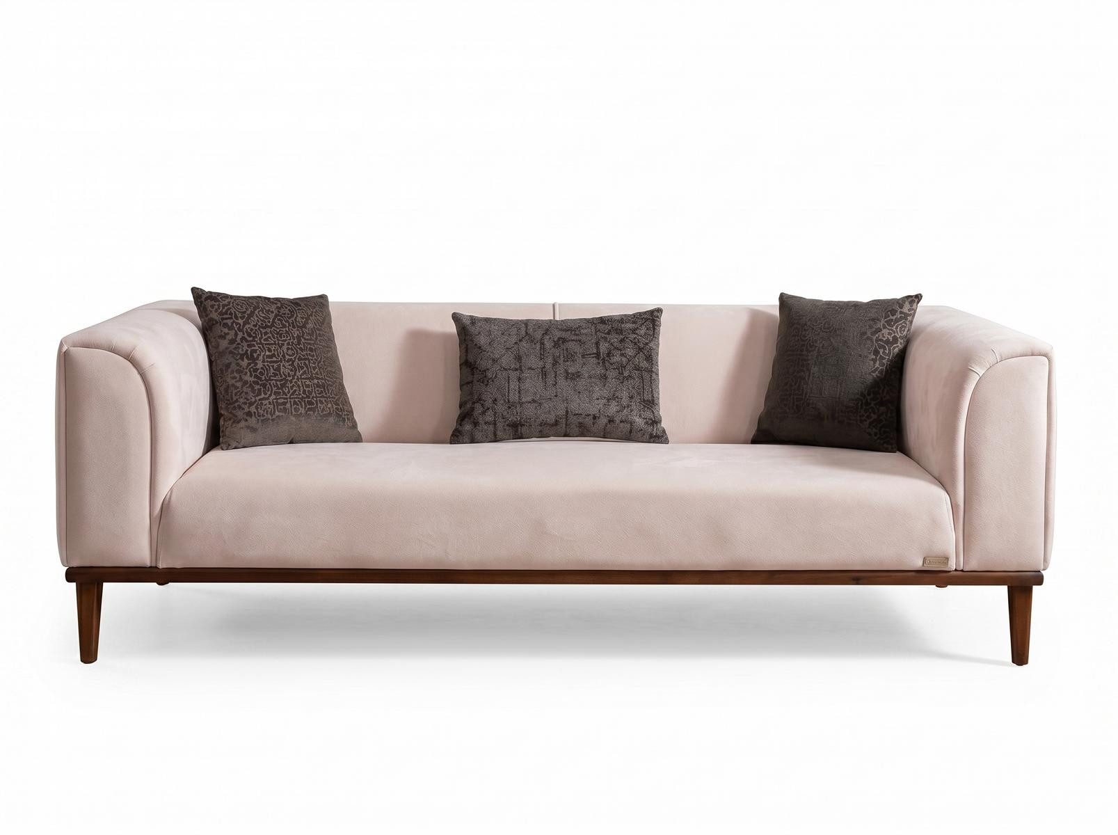JVmoebel 2-Sitzer Beiges 2-Sitzer-Sofa Stoffsofa moderner Stil Design-Sofa, 1 Teile, Made in Europa