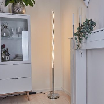 hofstein Stehlampe »Waidbruch« Bodenlampe aus Metall/Kunststoff in Chromfarben/Weiß, 3000 Kelvin, dimmbare Stehlampe mit Fußschalter am Kabel, 24 Watt, 2400 Lumen