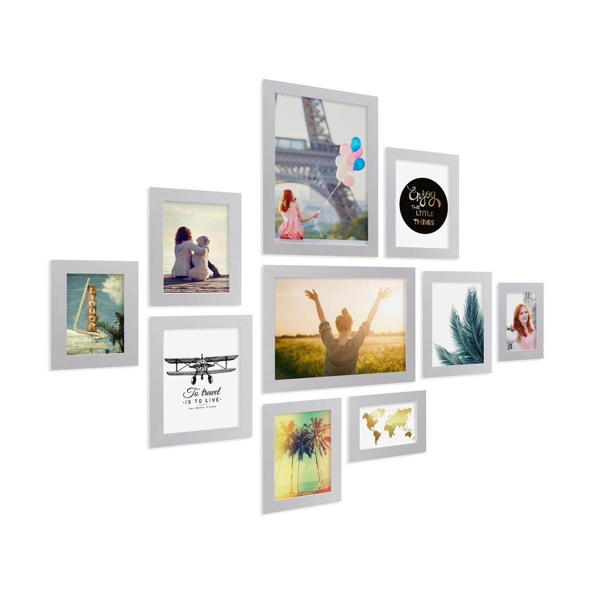 PHOTOLINI Bilderrahmen 10er Set breite Rahmen günstig online kaufen