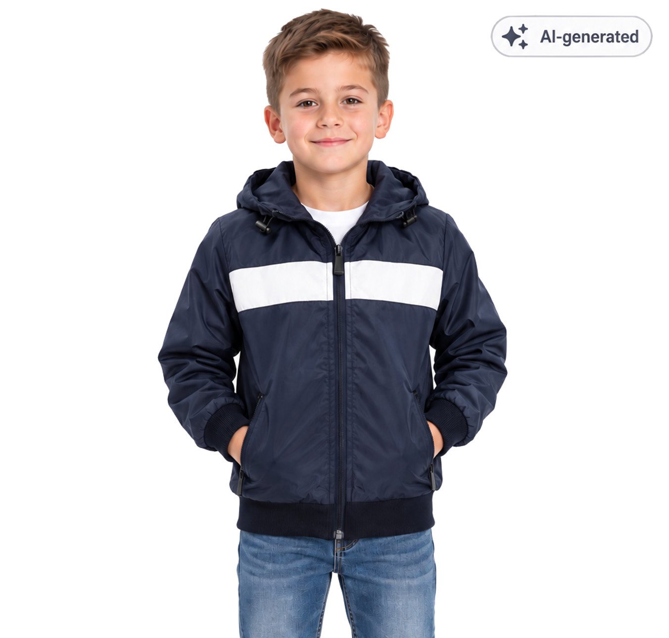 Fashion Boy Allwetterjacke Übergangsjacke mit Kapuze Kinder Jacke JH4037e