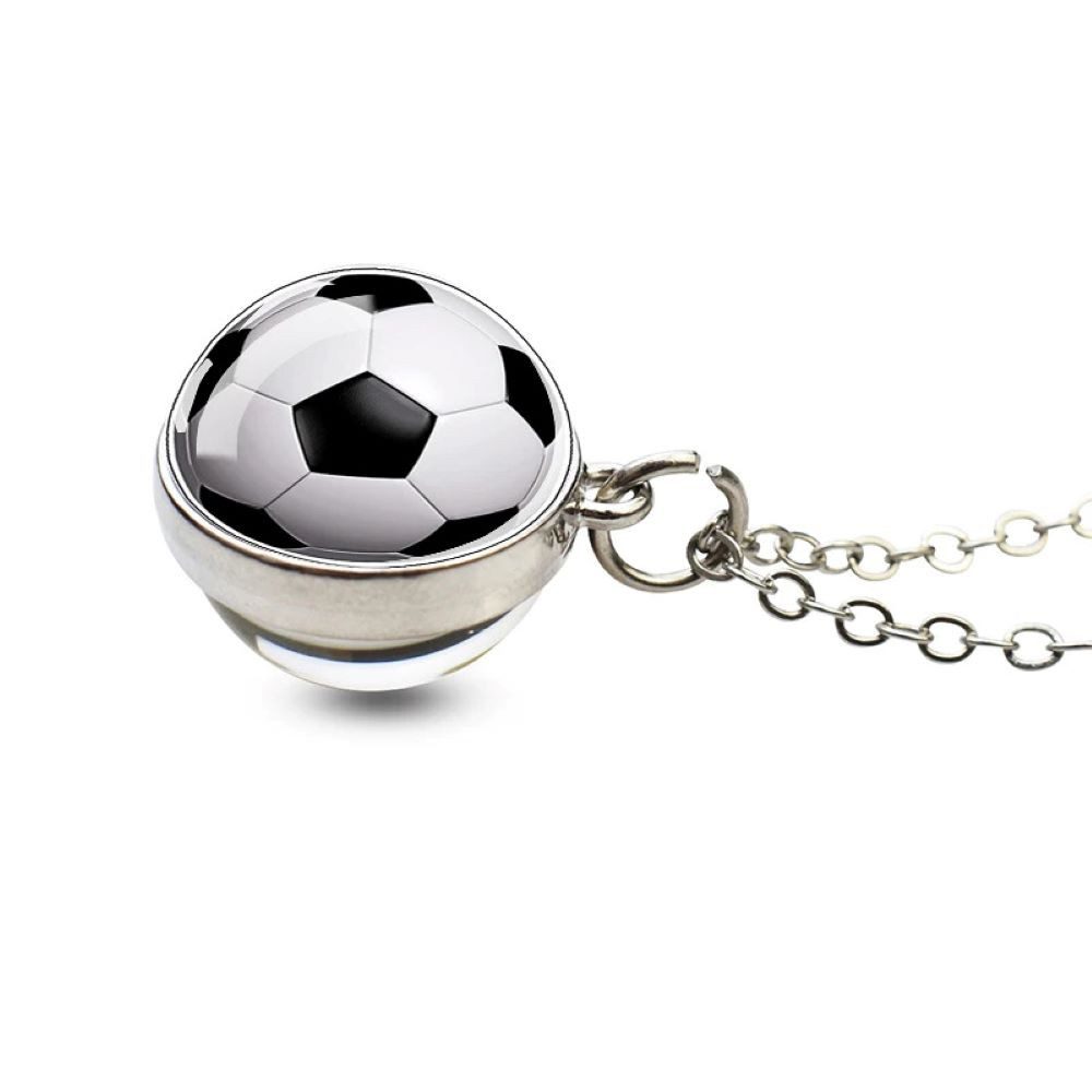 Kette mit Anhänger Kette Fußball Silber aus Edelstahl Unisex