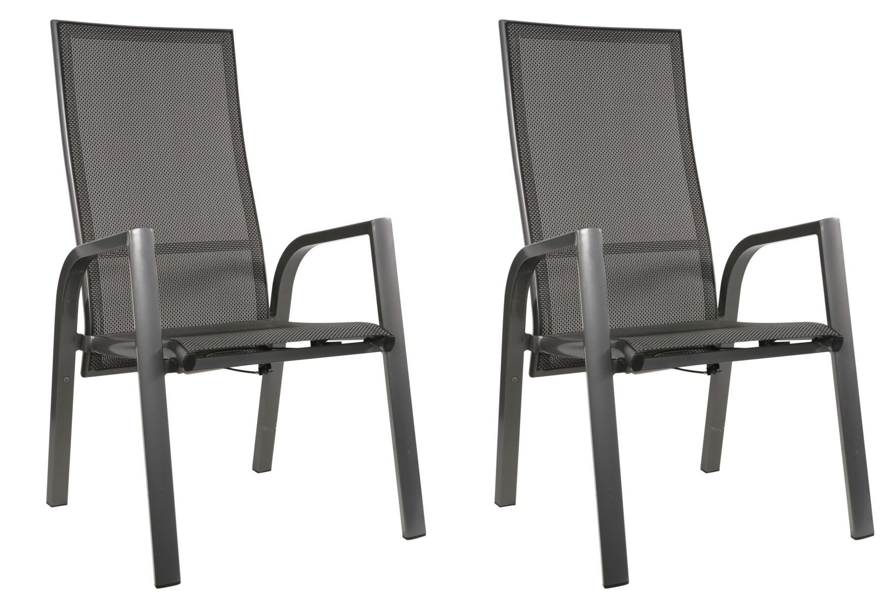 Gardissimo Gartenstuhl Bern Move Stapelstuhl Aluminium mit Textilenem Outdoor-Gewebe (Spar-Set, 2 St), mit stufenlos verstellbarer Rückenlehne / stapelbar / 120 kg Tragkraft