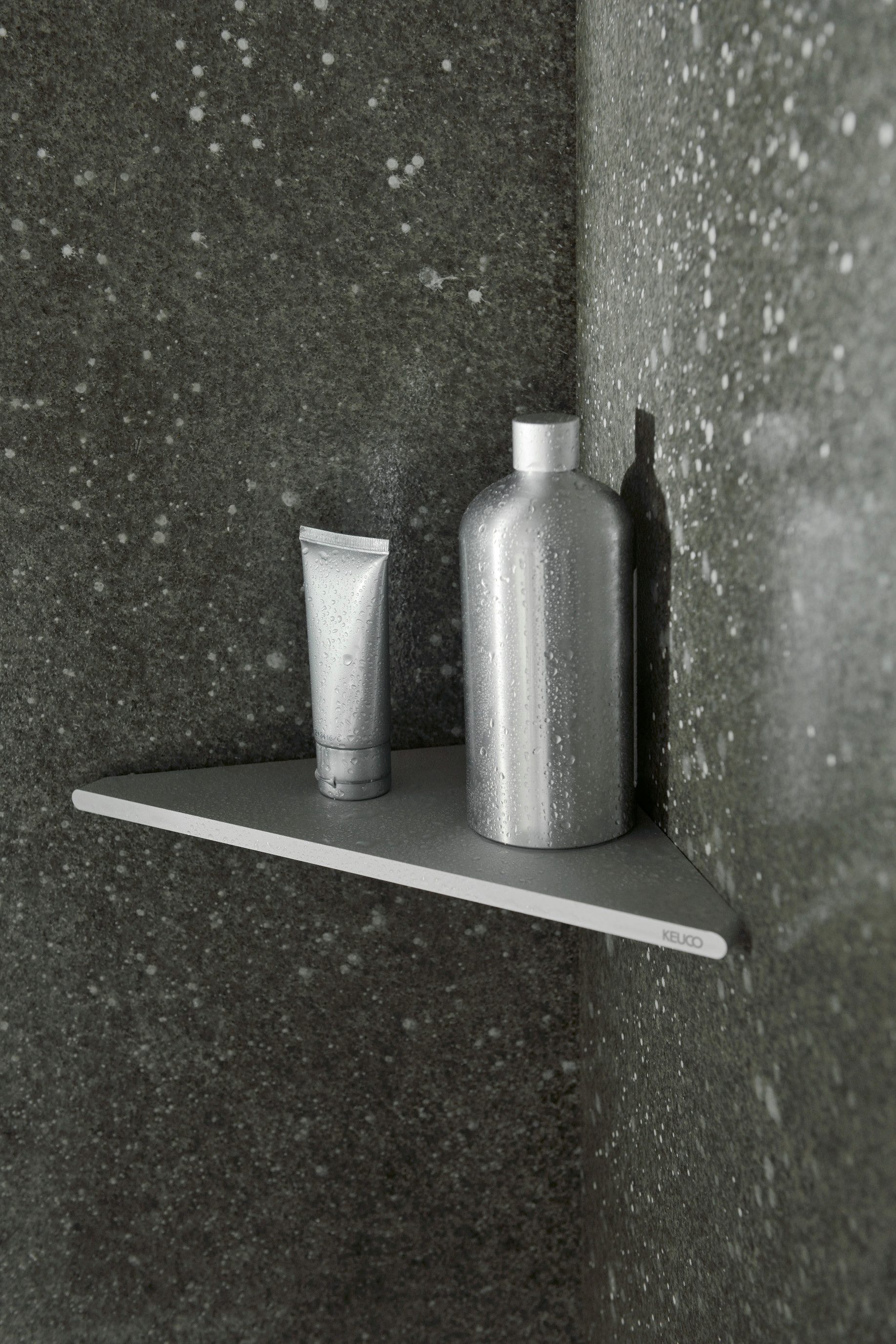 Keuco Duschablage Edition 400, 24 x 24 cm, Aluminium silber eloxiert, Made in Germany, Wandmontage