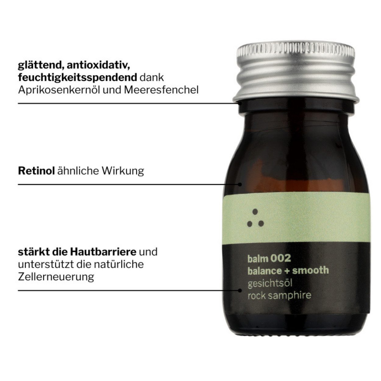 therefore beauty Gesichtsöl regenerierend mit Aprikosenkernöl & Rock Samphire für reife Haut, 1-tlg., Hautruhe und frische Spannkraft für Haut über 40
