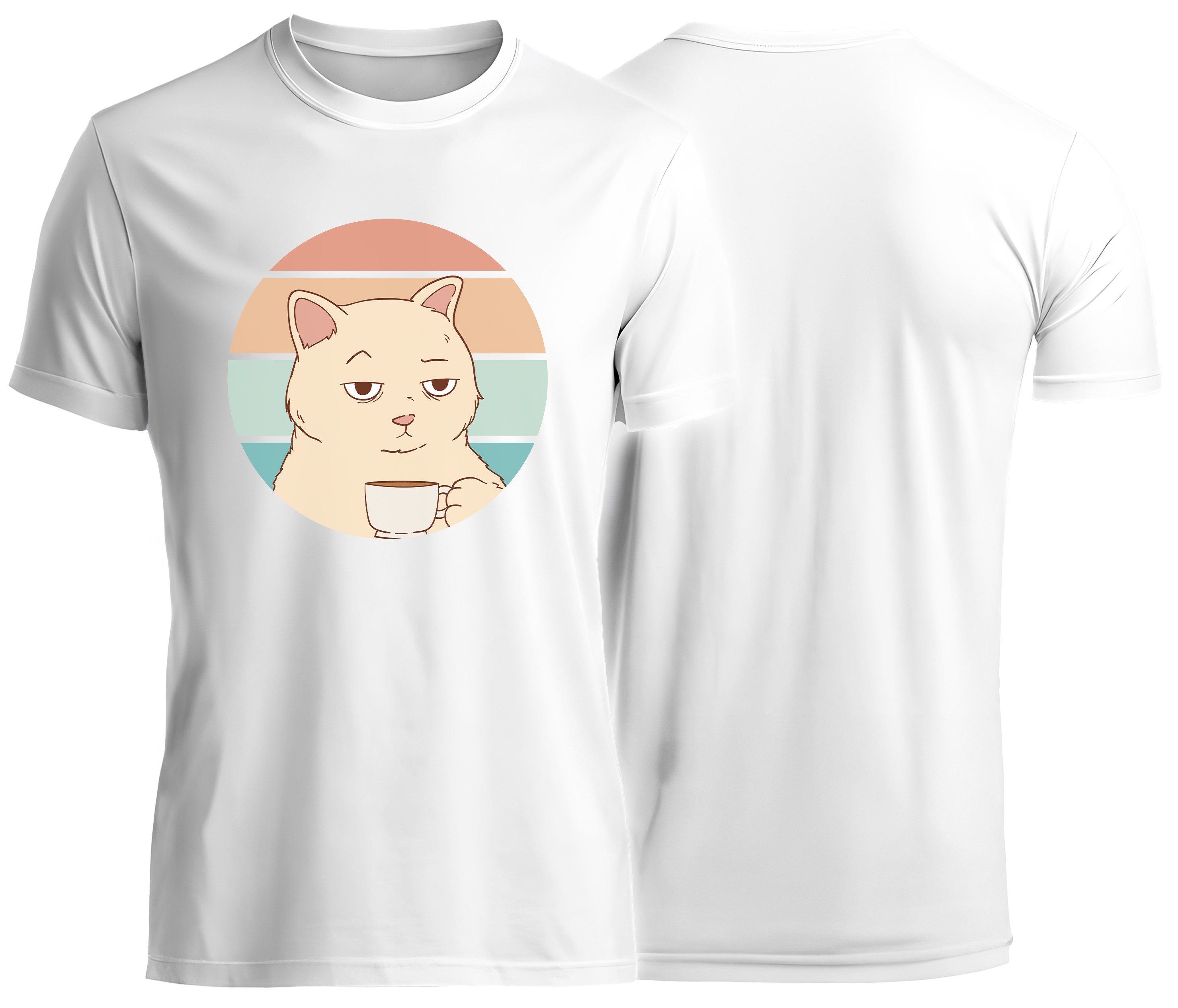 T-Shirt Katzen print Shirt Retro