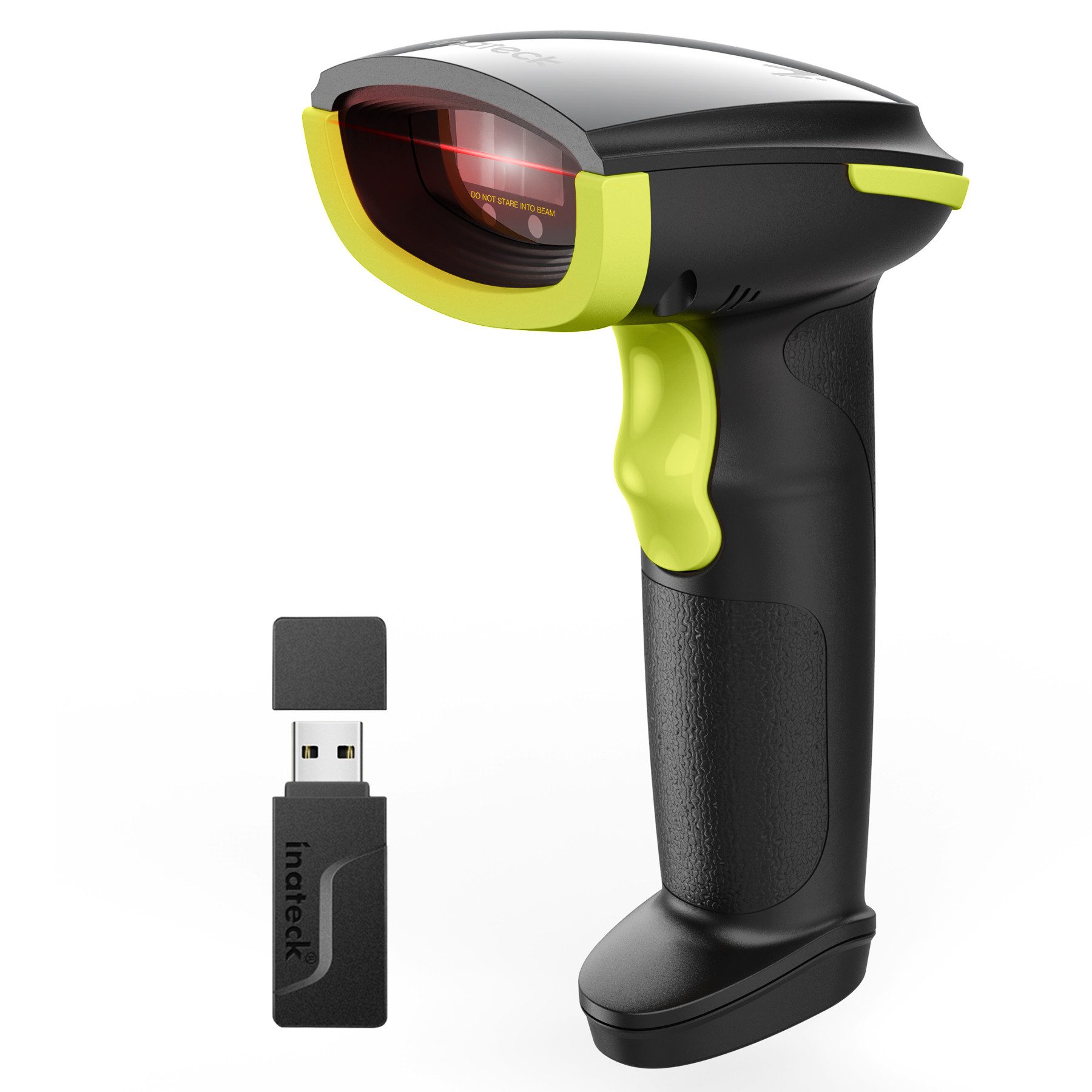 Inateck AI Barcode Scanner Bluetooth 1D Kabellos, 1 Ladung in 3 Monaten Handscanner, (Unterstützen Selbst Entwickelte App und SDK mit 2000mAh Akku)