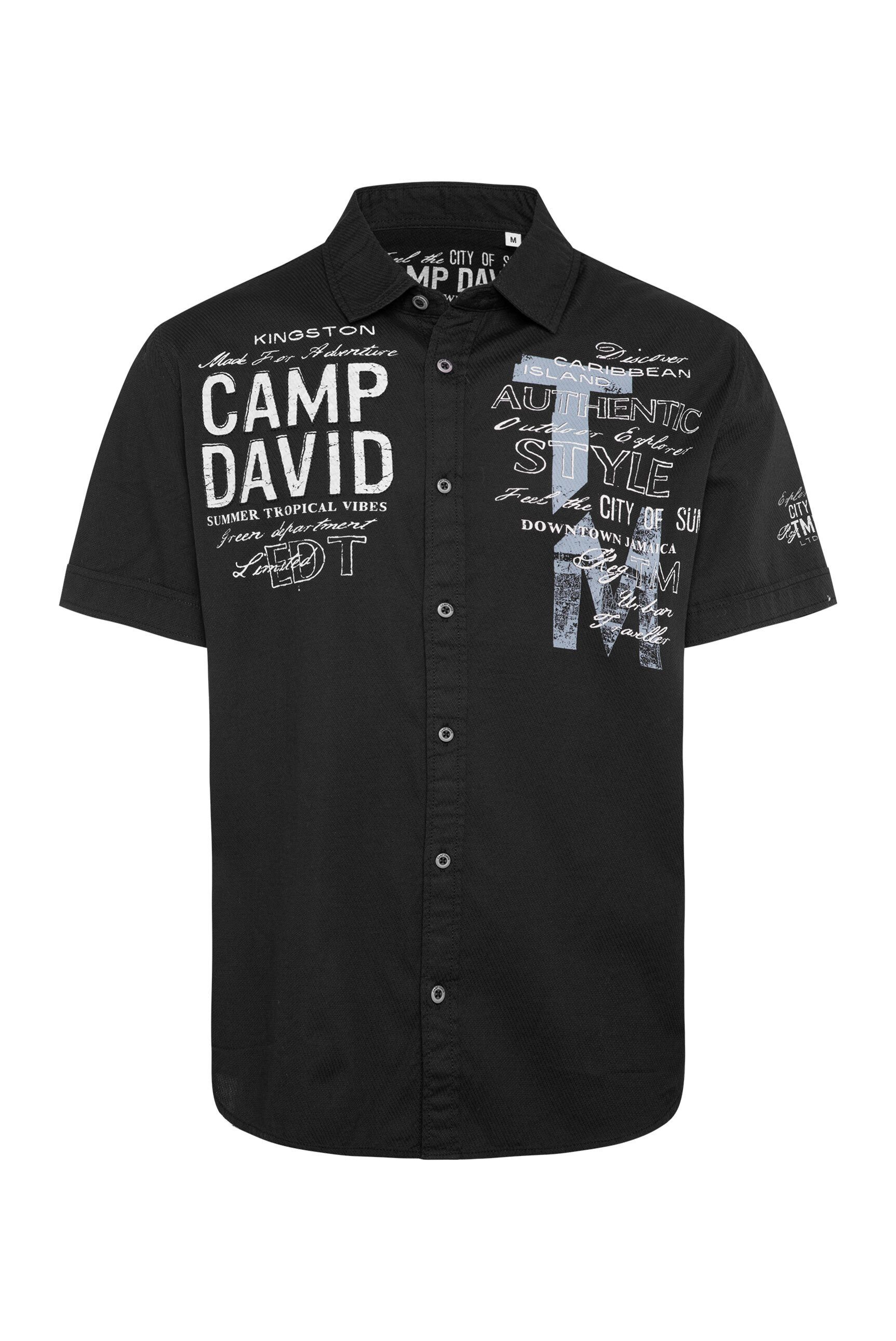 CAMP DAVID Kurzarmhemd mit Webstruktur
