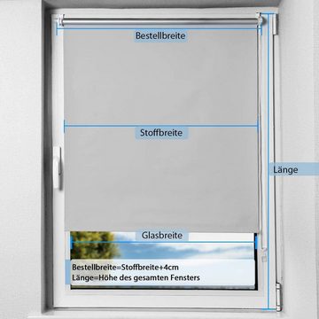 Verdunklungsrollo ohne Bohren Klemmfix Sonnenschutz Thermo Klemmrollo Seitenzug, OUBO, verdunkelnd, Klemmfix, Sonnenschutz Klemmfix ohne Bohren Seitenzug Tür