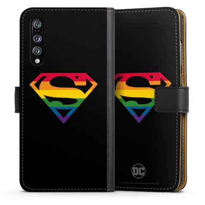 DeinDesign Handyhülle Superman Regenbogen Offizielles Lizenzprodukt, Huawei P20 Pro Hülle Handy Flip Case Wallet Cover Handytasche Leder