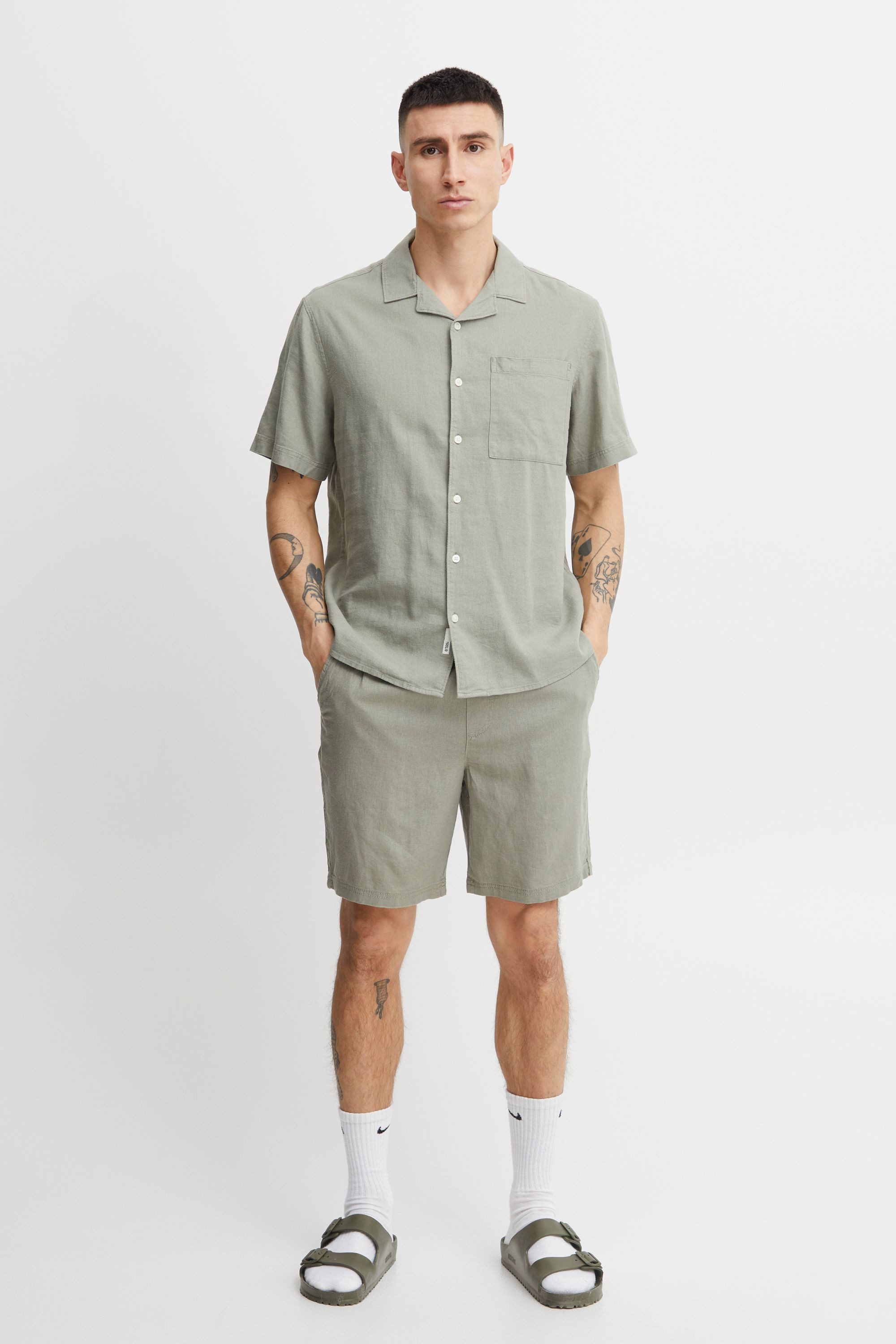 !Solid Kurzarmhemd SDAllan Cuba Kurzarmshirt aus Leinenmix